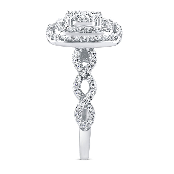 Diamond Multi-Halo Engagement Ring in 10K White Gold (1 ct. tw.)