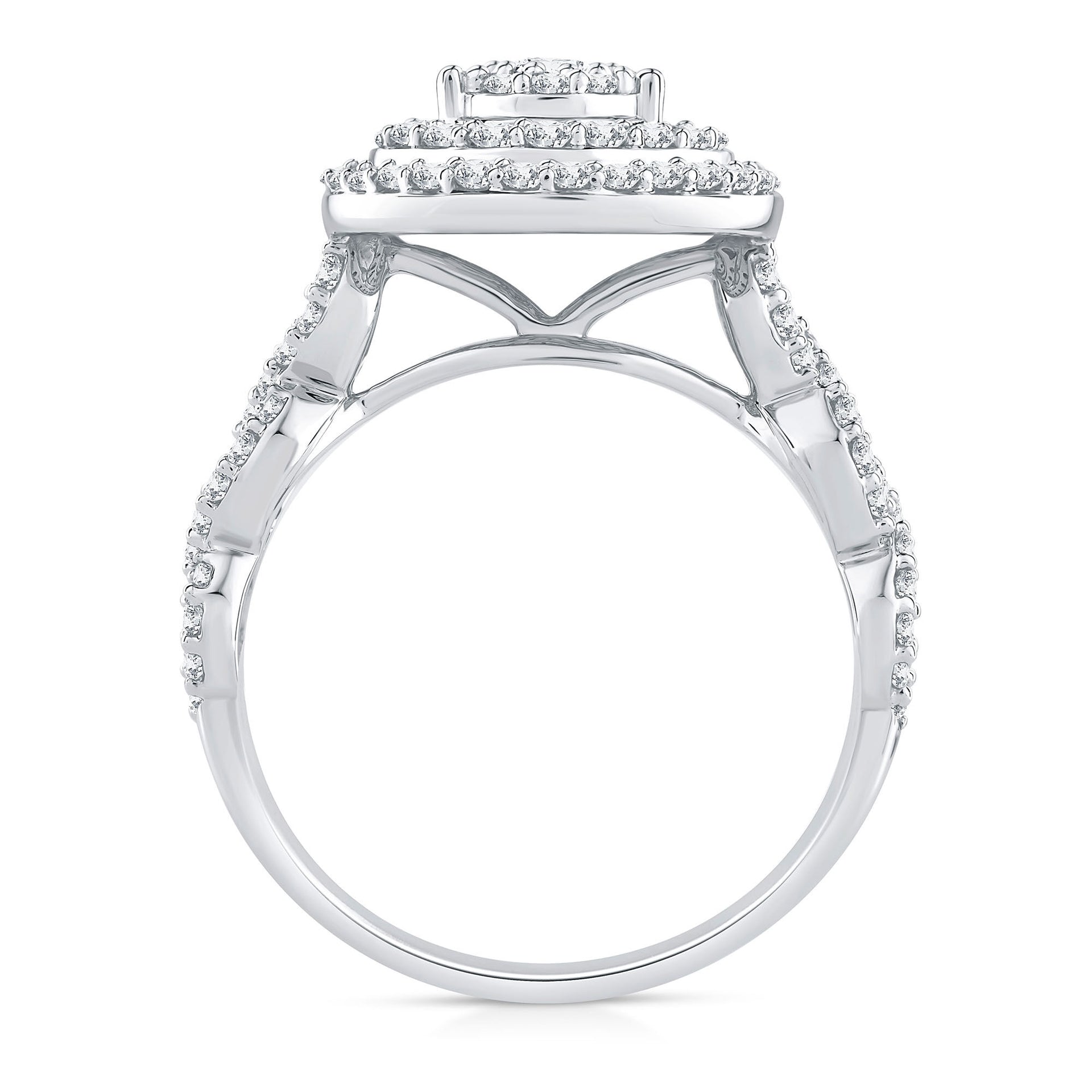 Diamond Pear-Shaped Halo Engagement Ring in 10K White Gold (1 ct. tw.)