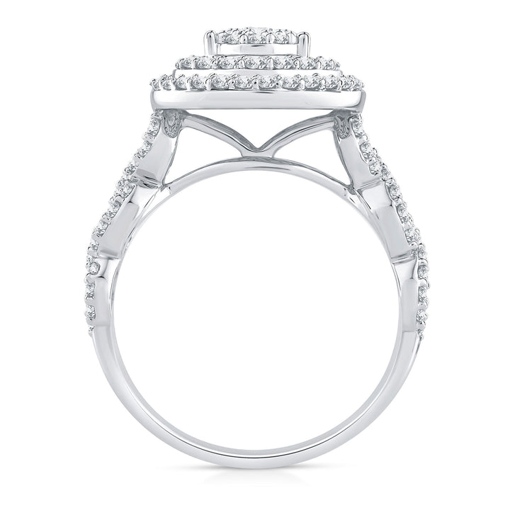 Diamond Pear-Shaped Halo Engagement Ring in 10K White Gold (1 ct. tw.)