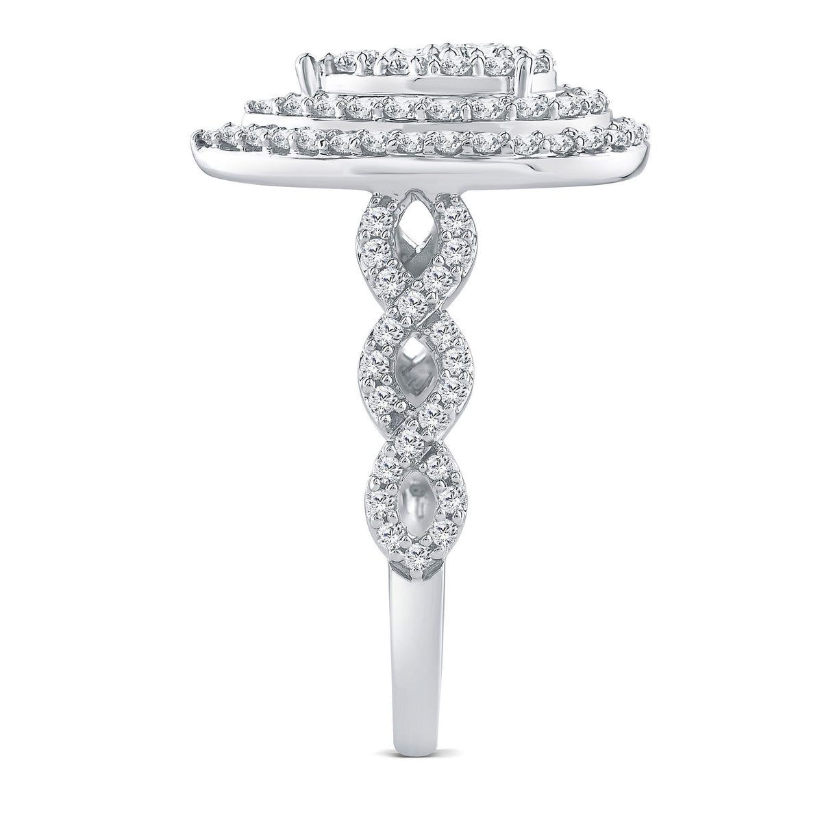 Diamond Pear-Shaped Halo Engagement Ring in 10K White Gold (1 ct. tw.)