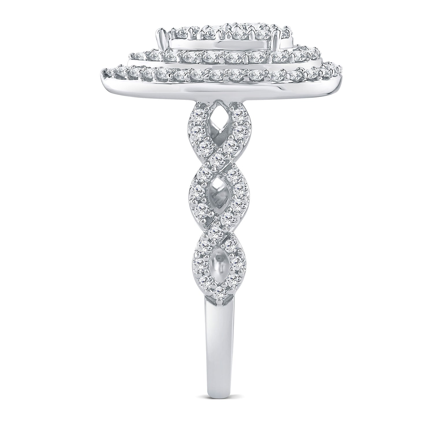 Diamond Pear-Shaped Halo Engagement Ring in 10K White Gold (1 ct. tw.)