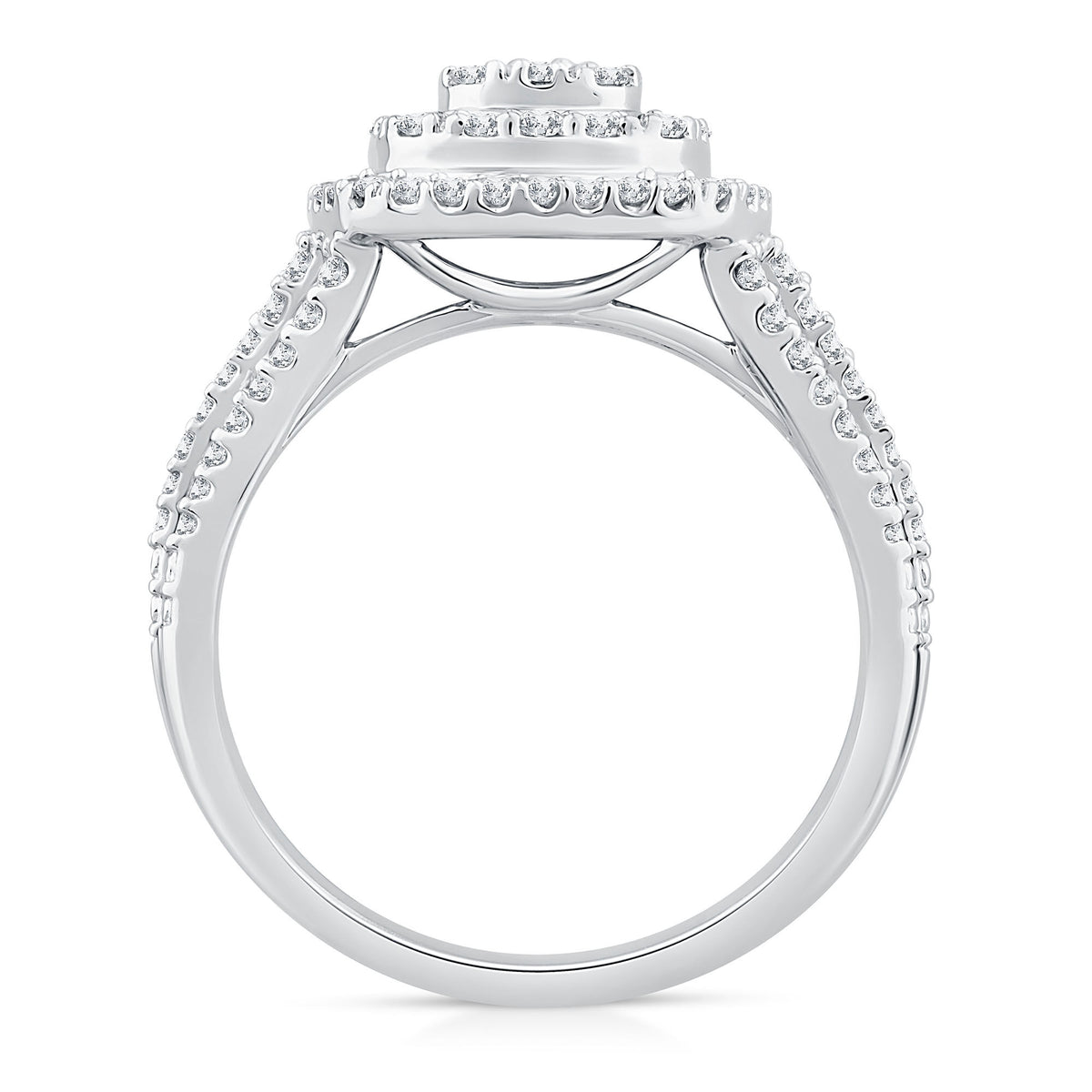 Diamond Cushion-Shaped Halo Engagement Ring in 10K White Gold (1 ct. tw)