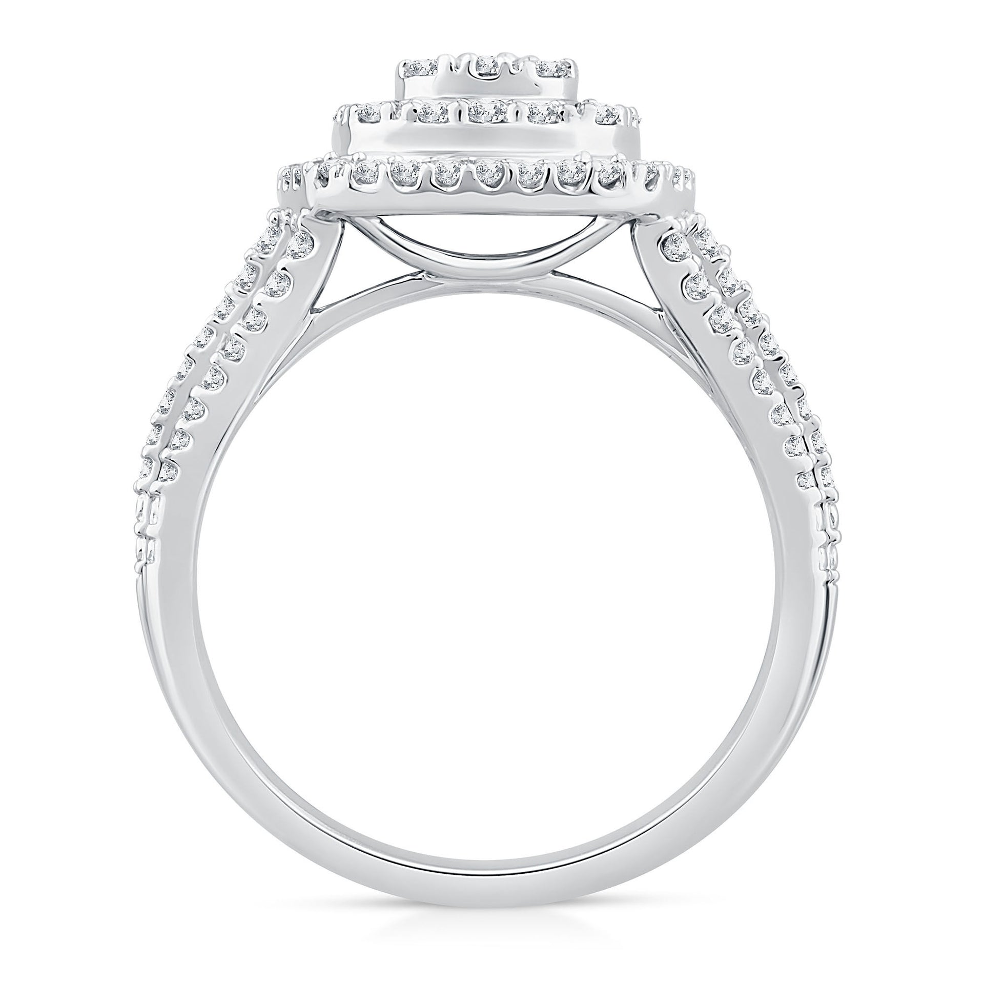 Diamond Cushion-Shaped Halo Engagement Ring in 10K White Gold (1 ct. tw)