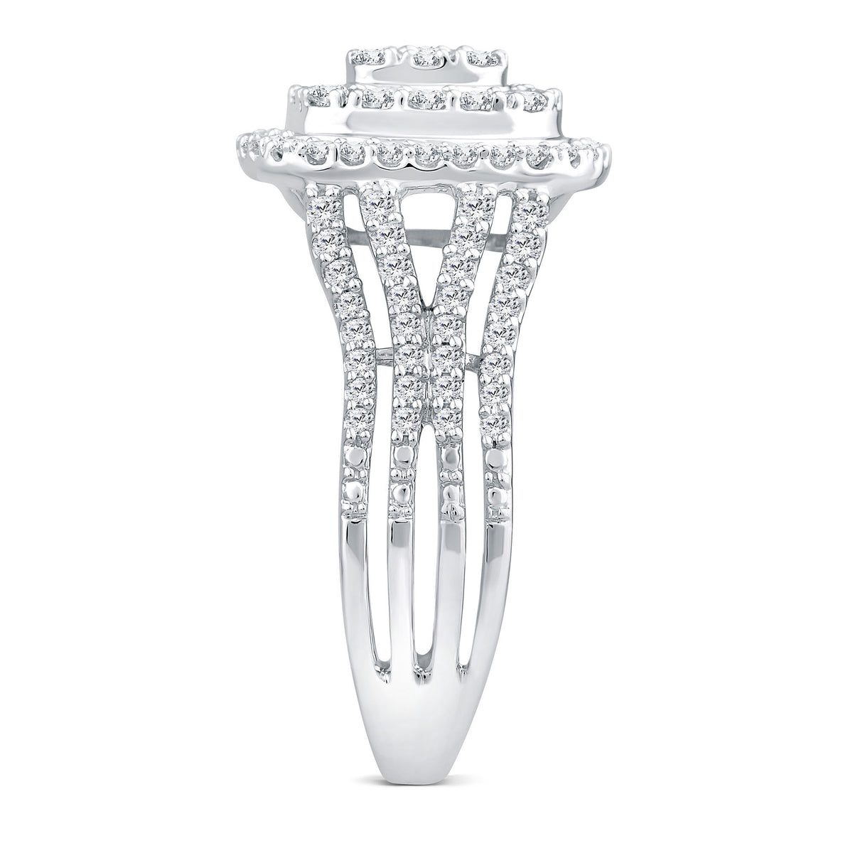 Diamond Cushion-Shaped Halo Engagement Ring in 10K White Gold (1 ct. tw)