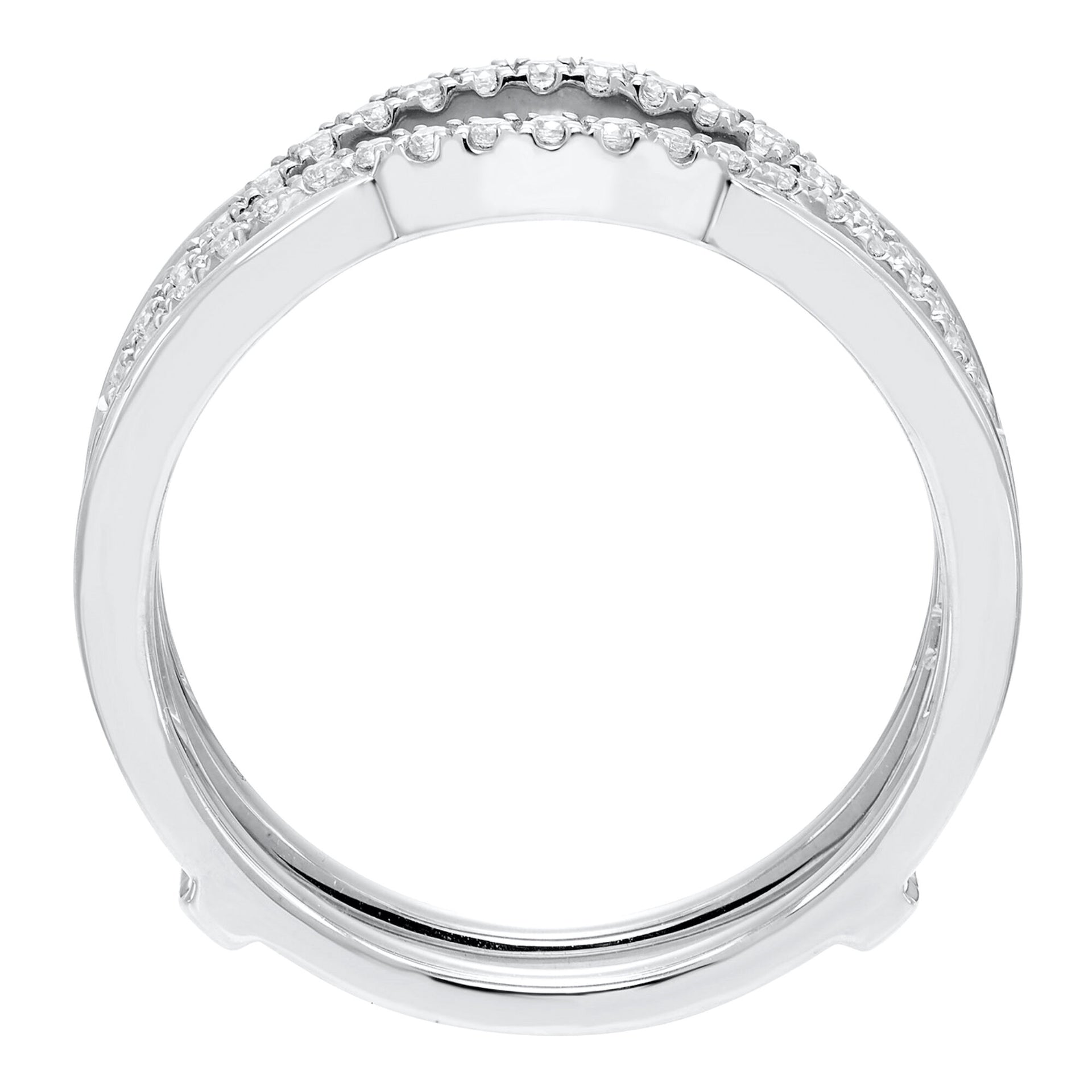 Diamond Contoured Ring Insert in 10K White Gold (1/4 ct. tw.)