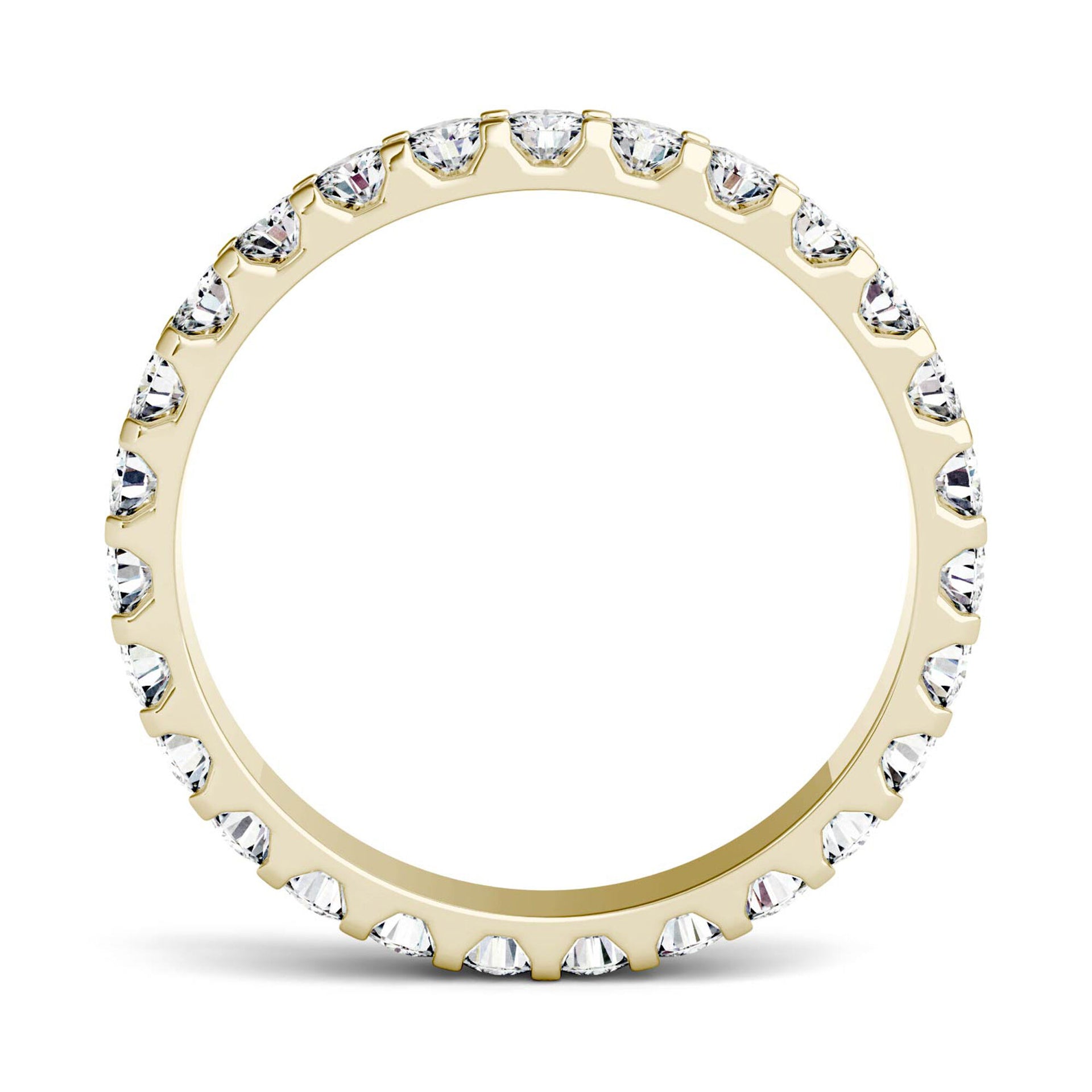 Moissanite Round Eternity Band in 14K Yellow Gold