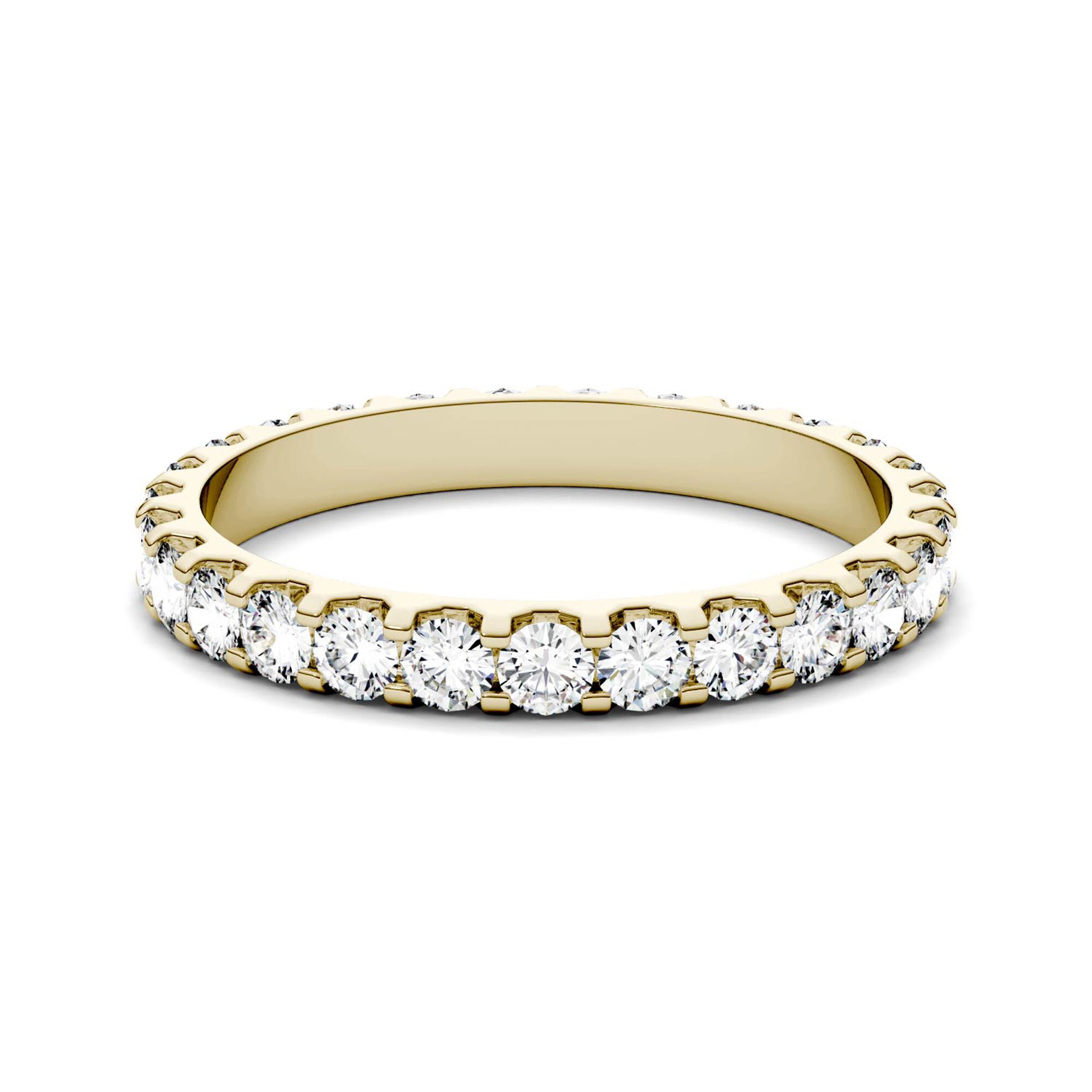 Moissanite Round Eternity Band in 14K Yellow Gold