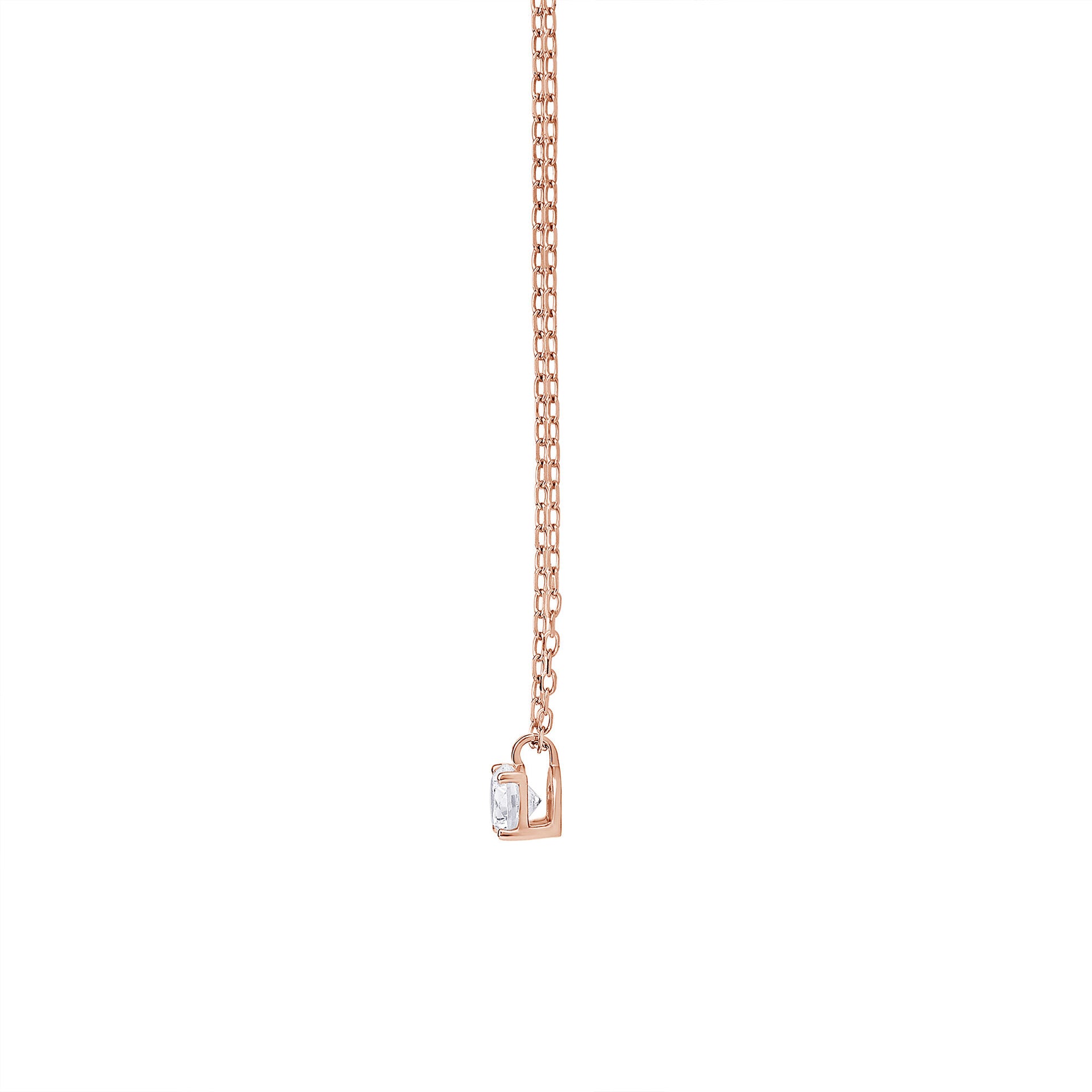 Round Lab Grown Diamond Solitaire Pendant in 10K Rose Gold (3/8 ct. tw.)
