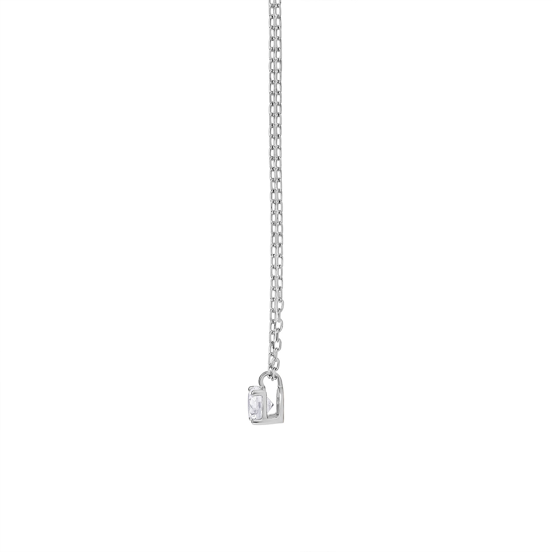Round Lab Grown Diamond Solitaire Pendant in 10K White Gold (3/8 ct. tw.)