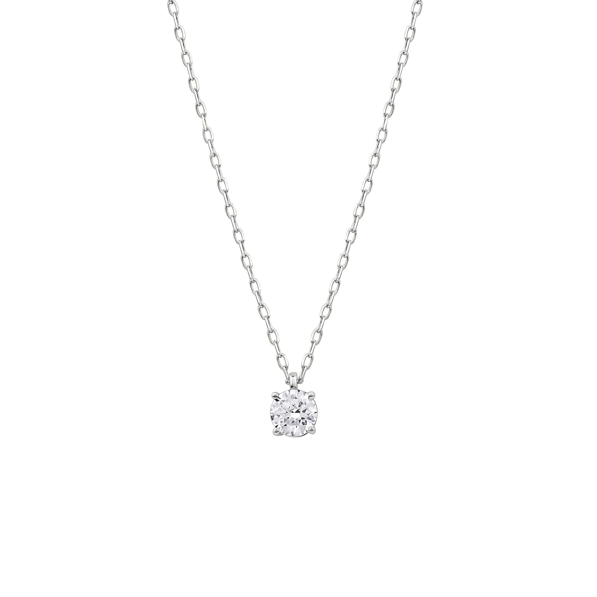 Round Lab Grown Diamond Solitaire Pendant in 10K White Gold (3/8 ct. tw.)