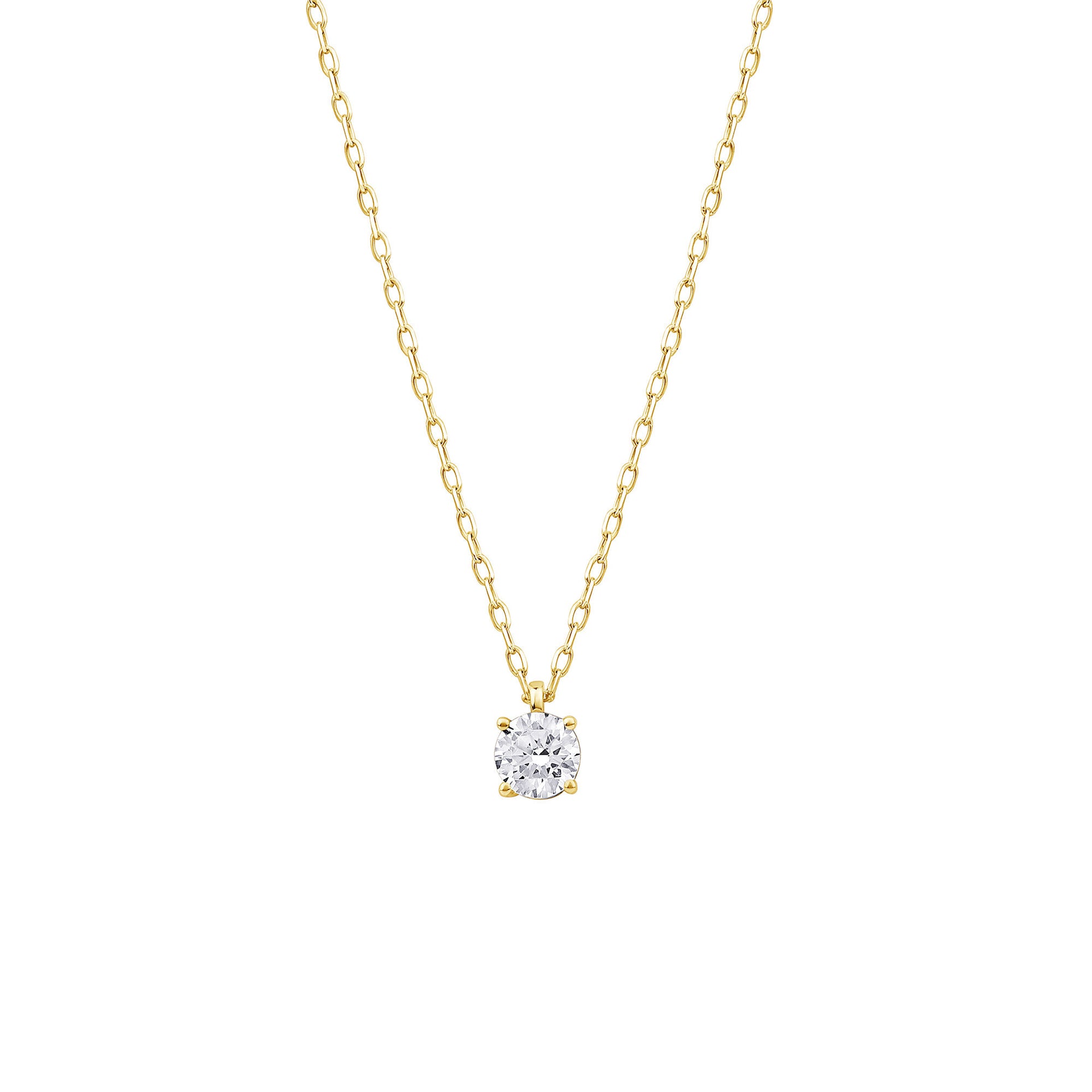 Round Lab Grown Diamond Solitaire Pendant in 10K Yellow Gold (3/8 ct. tw.)