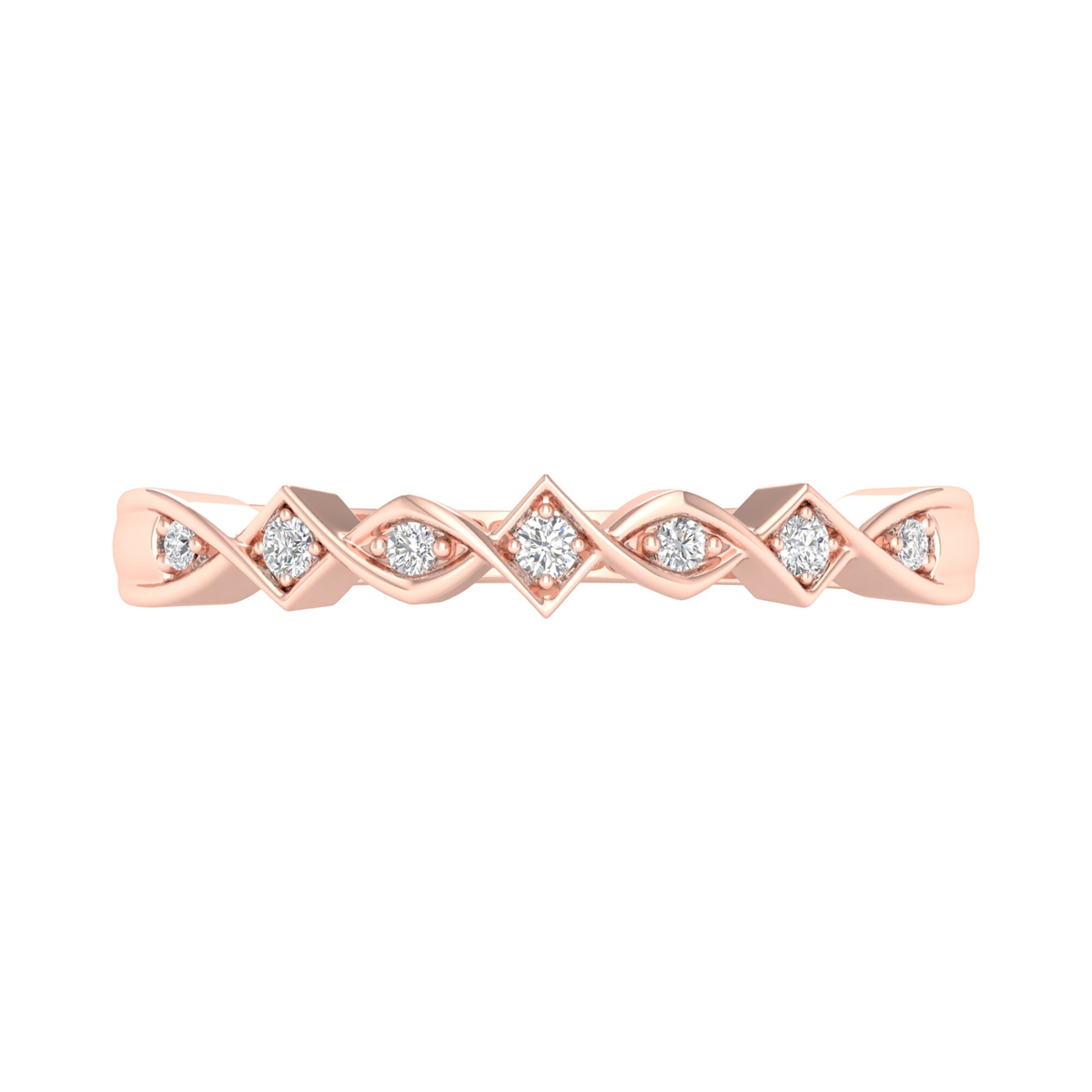 Diamond Accent Band in 10K Rose Gold