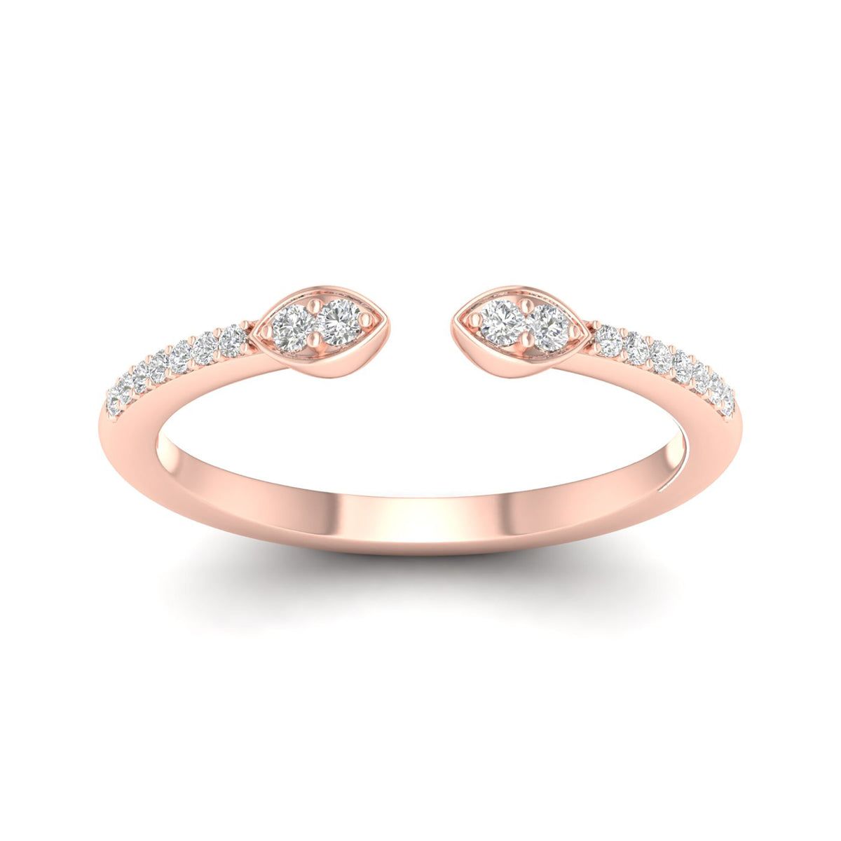 Diamond Cuff Band in 14K Rose Gold (1/10 ct. tw.)
