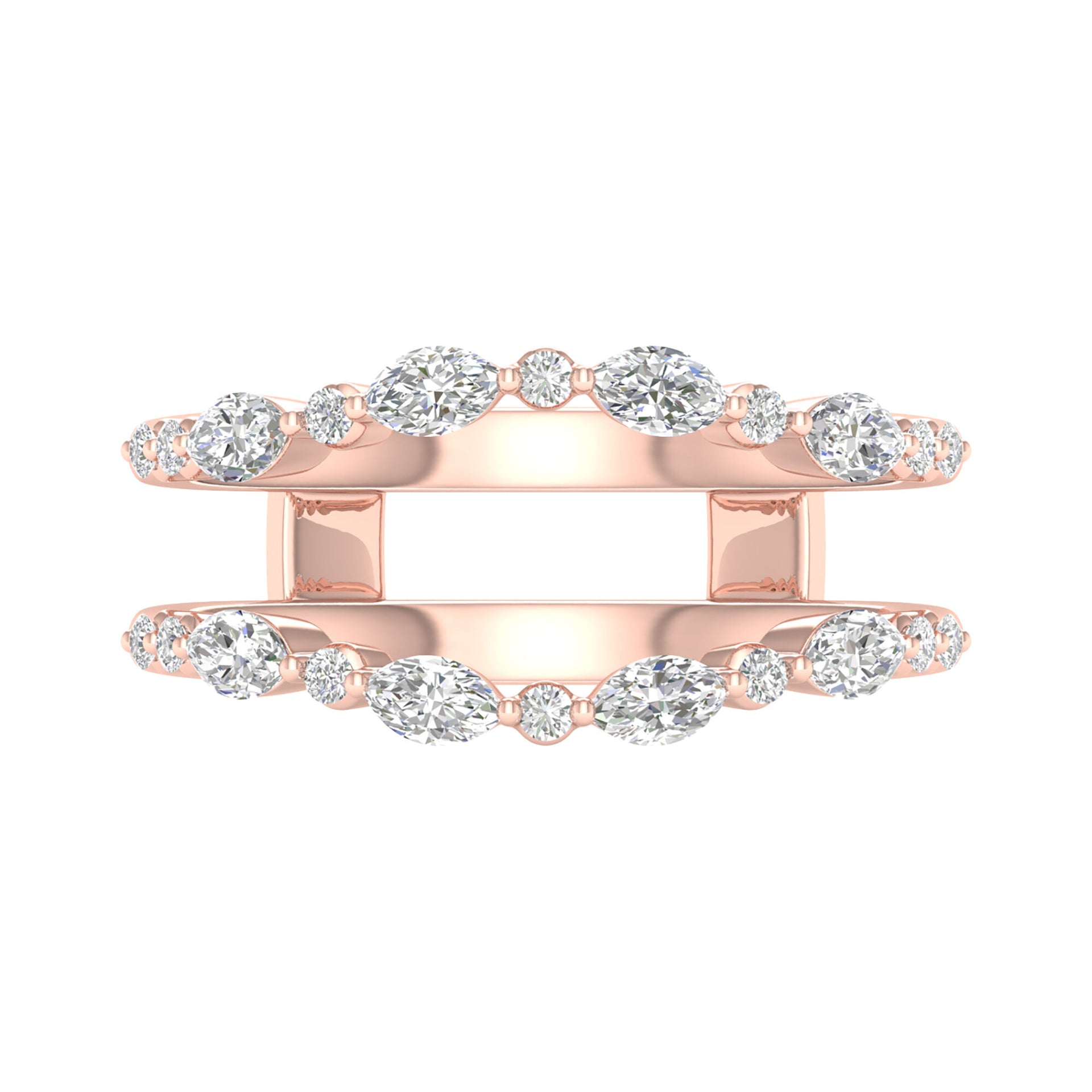 Round and Marquise Contour Ring Insert in 14K Rose Gold (1/2 ct. tw.)