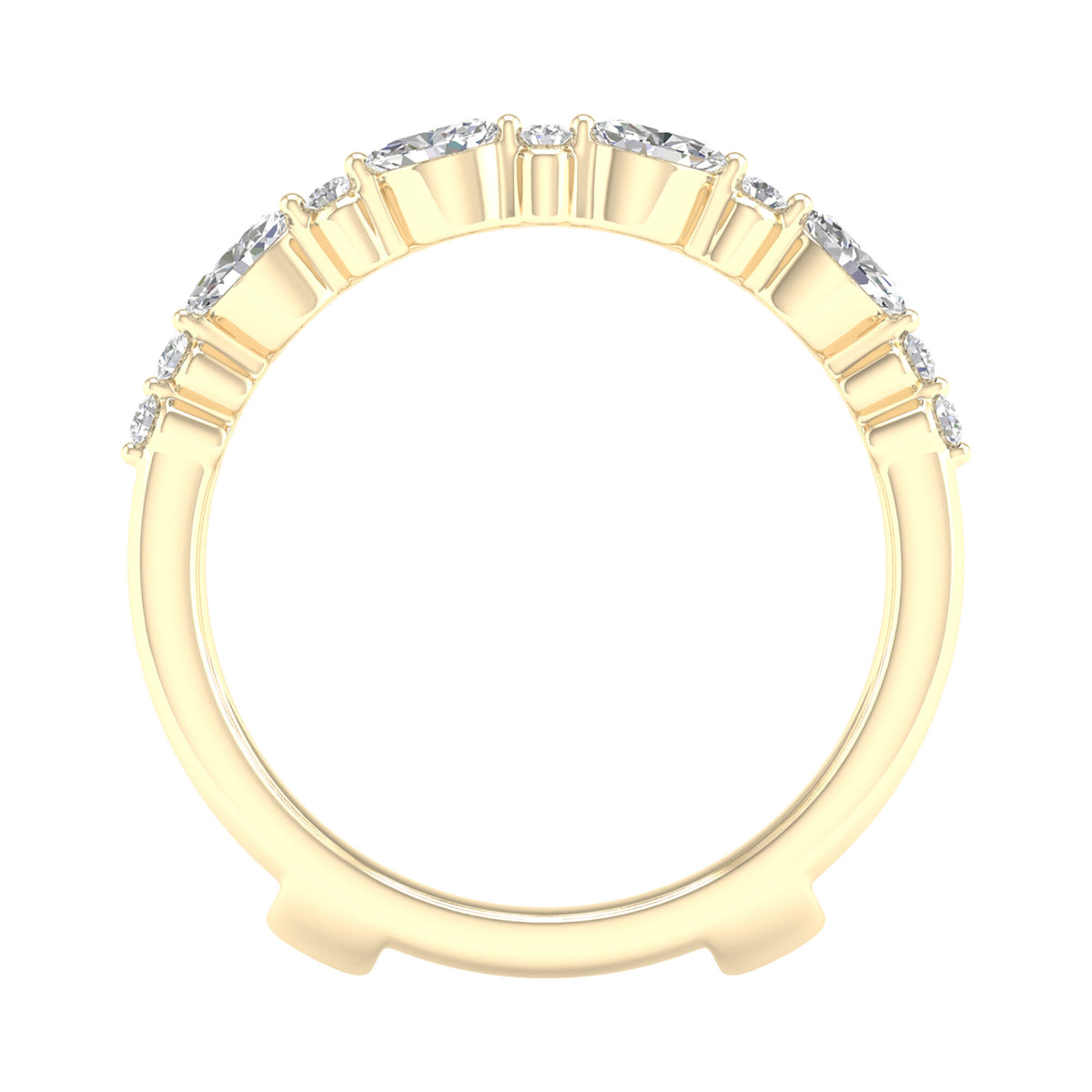 Round and Marquise Contour Ring Insert in 14K Yellow Gold (1/2 ct. tw.)