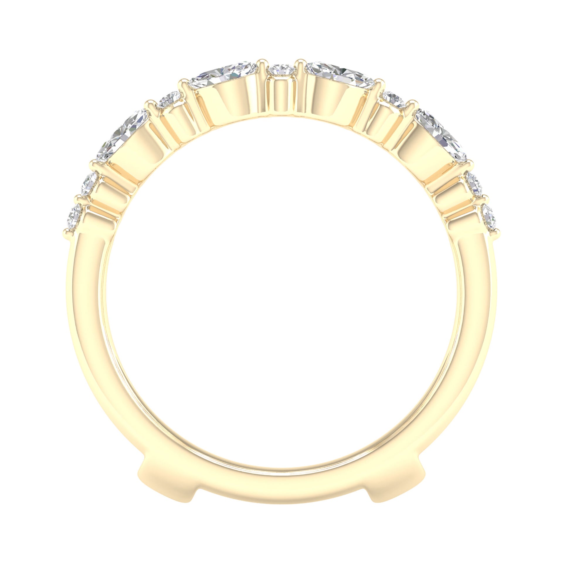 Round and Marquise Contour Ring Insert in 14K Yellow Gold (1/2 ct. tw.)