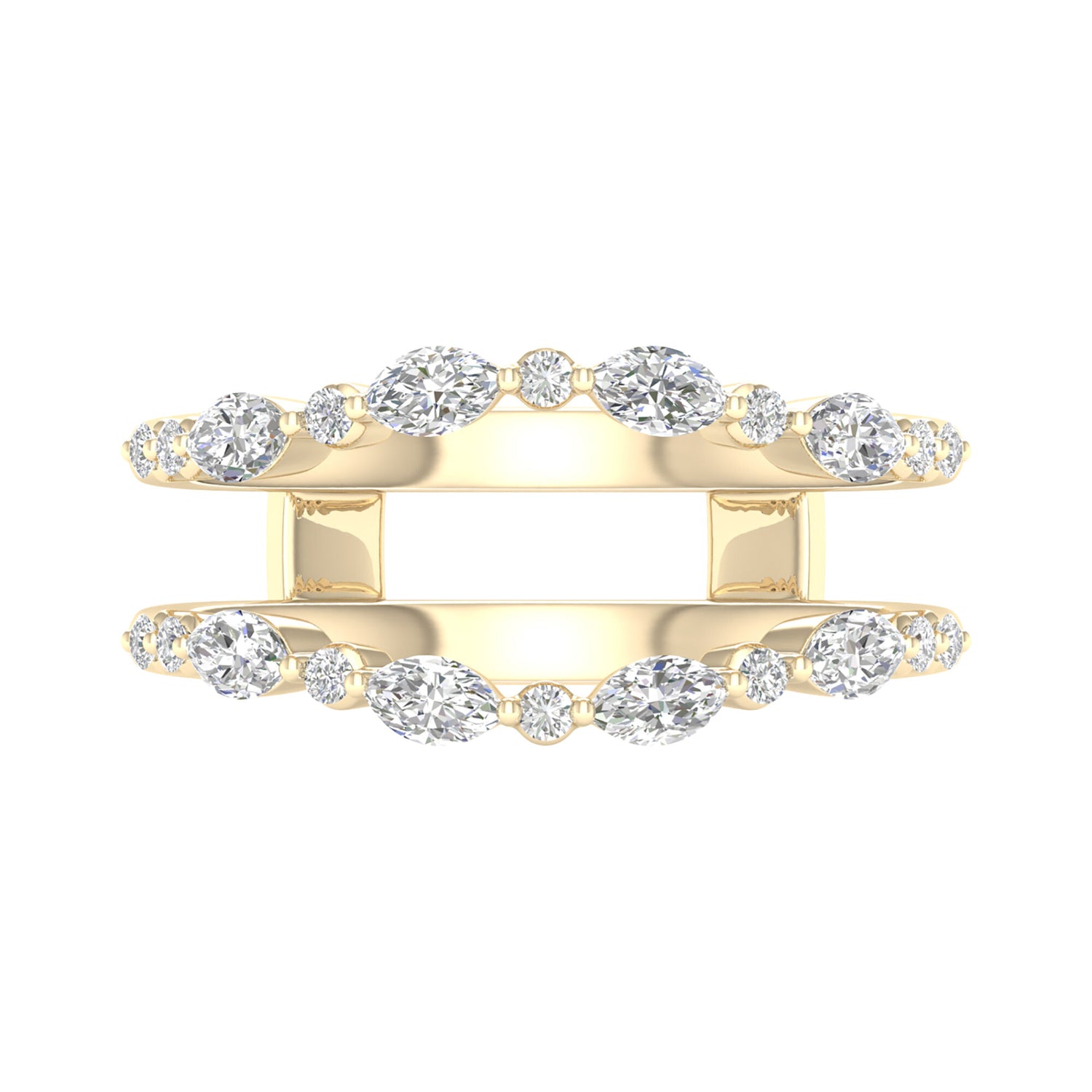 Round and Marquise Contour Ring Insert in 14K Yellow Gold (1/2 ct. tw.)