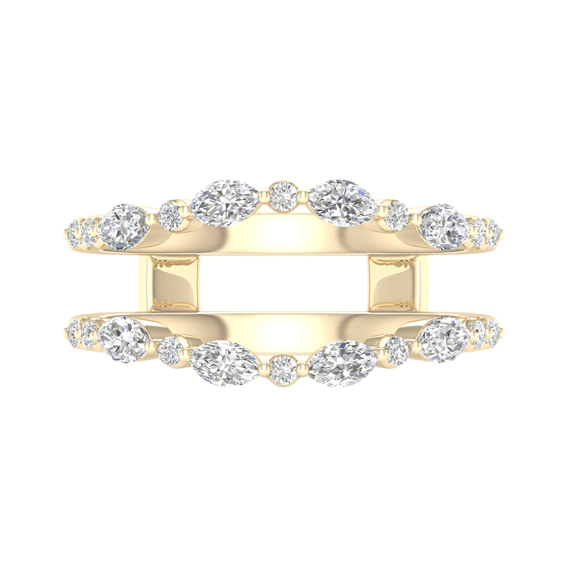 Round and Marquise Contour Ring Insert in 14K Yellow Gold (1/2 ct. tw.)