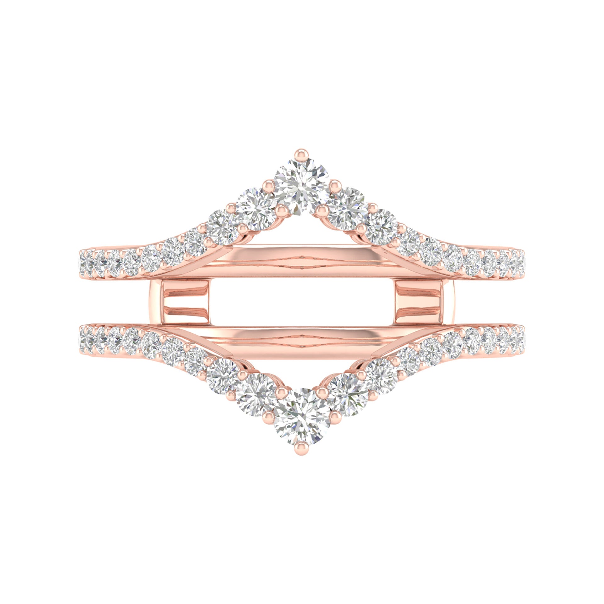Double-Chevron Diamond Ring Insert in 14K Rose Gold (1/2 ct. tw.)