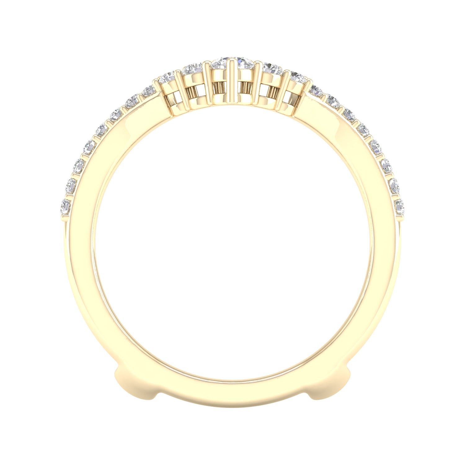 Double-Chevron Diamond Ring Insert in 14K Yellow Gold (1/2 ct. tw.)