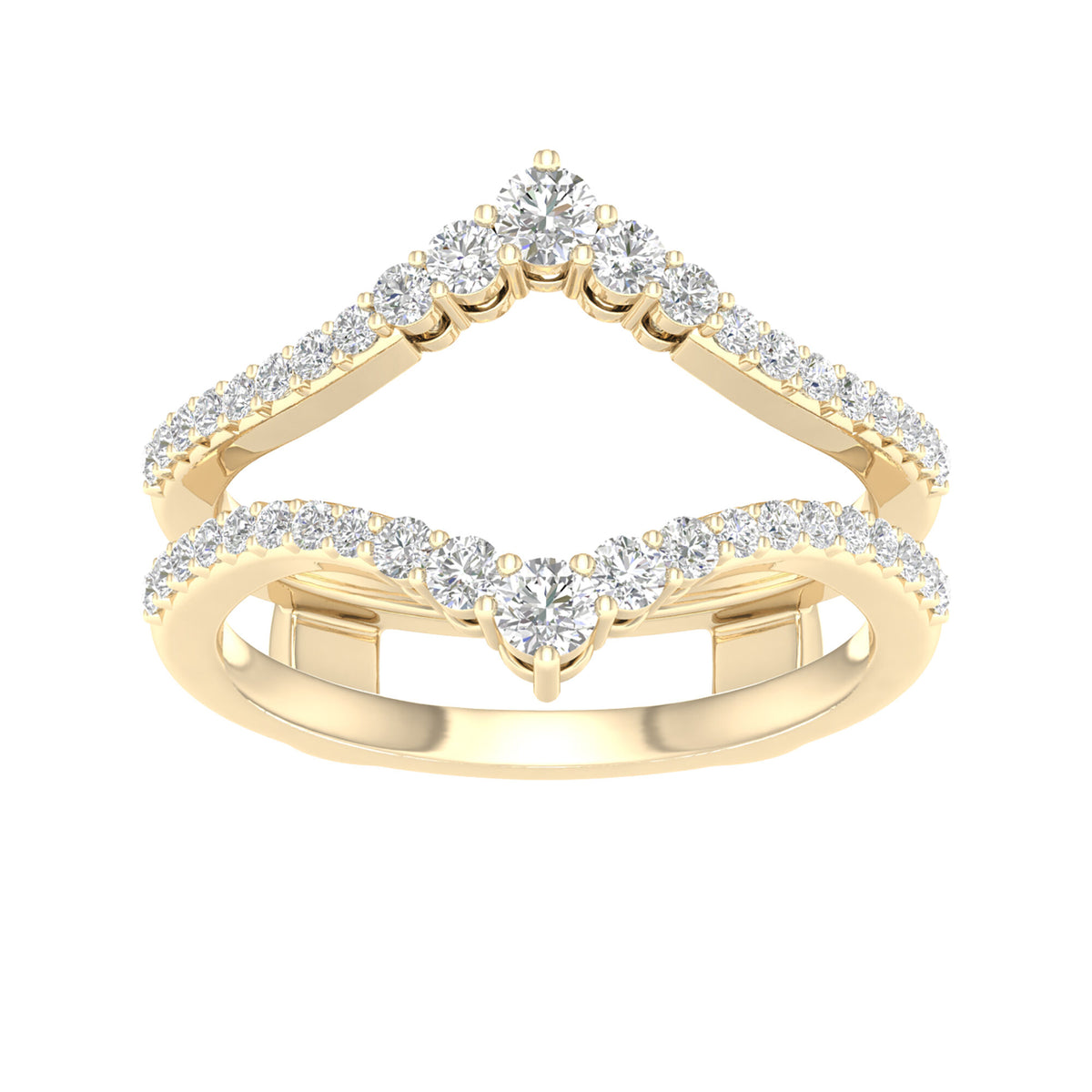 Double-Chevron Diamond Ring Insert in 14K Yellow Gold (1/2 ct. tw.)