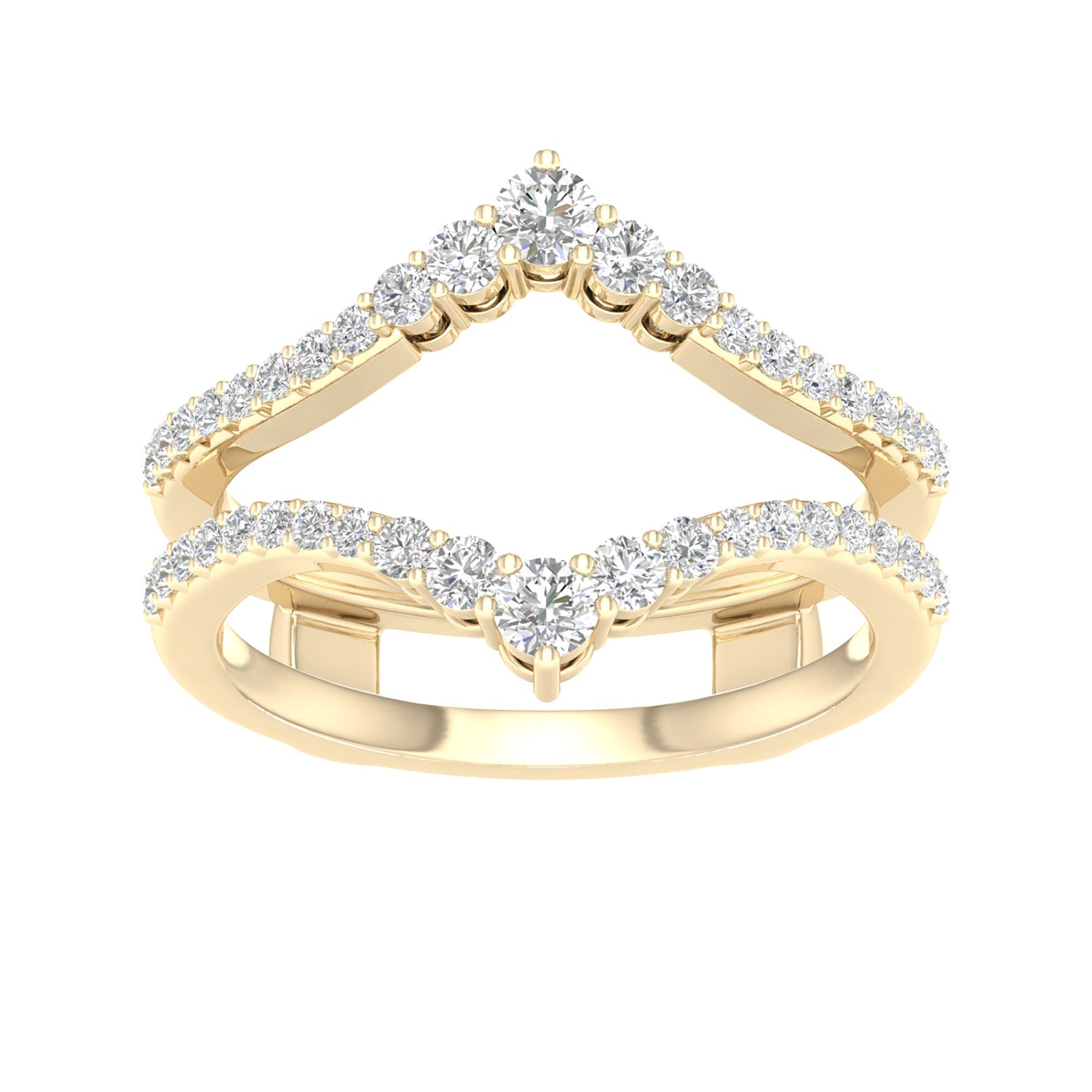 Double-Chevron Diamond Ring Insert in 14K Yellow Gold (1/2 ct. tw.)