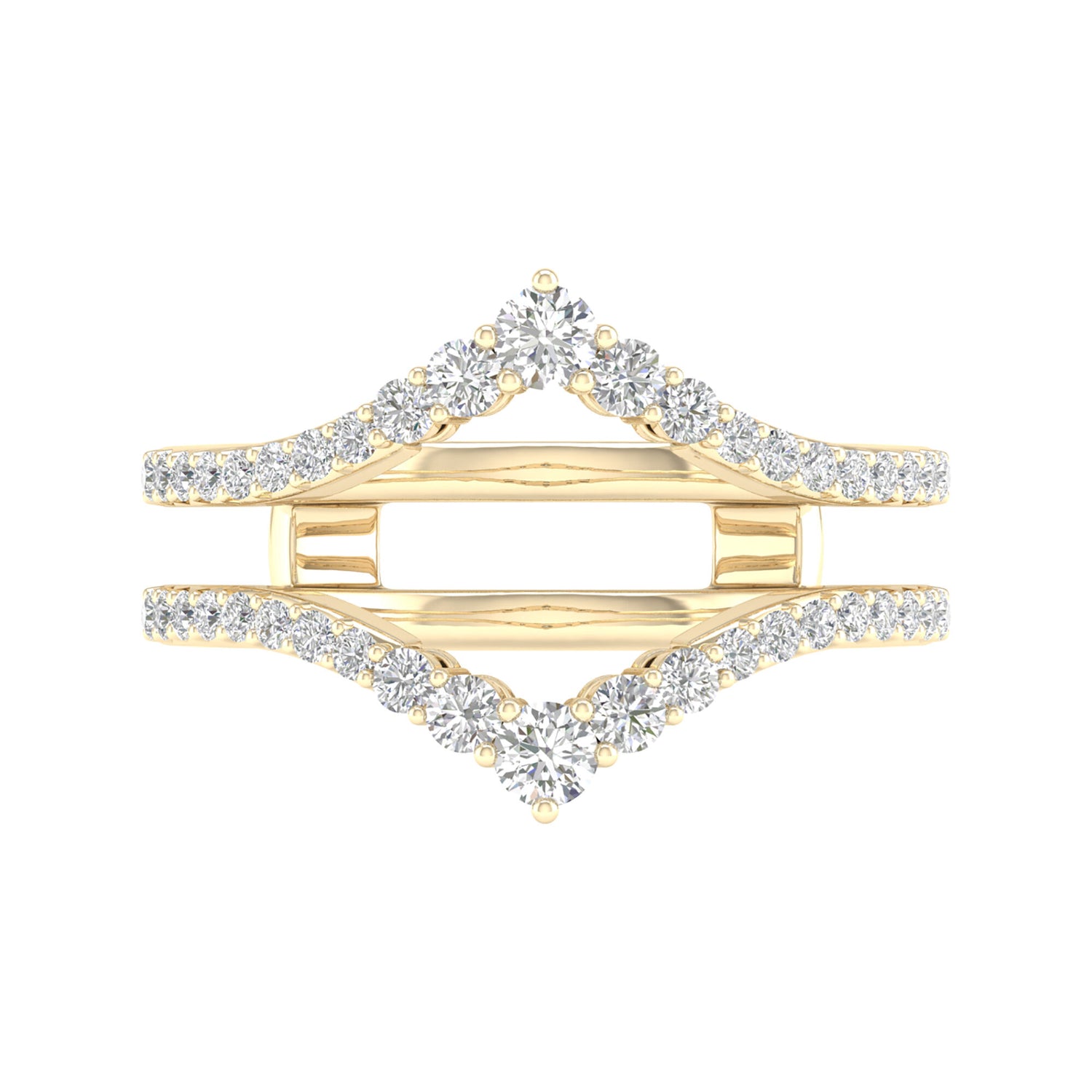 Double-Chevron Diamond Ring Insert in 14K Yellow Gold (1/2 ct. tw.)