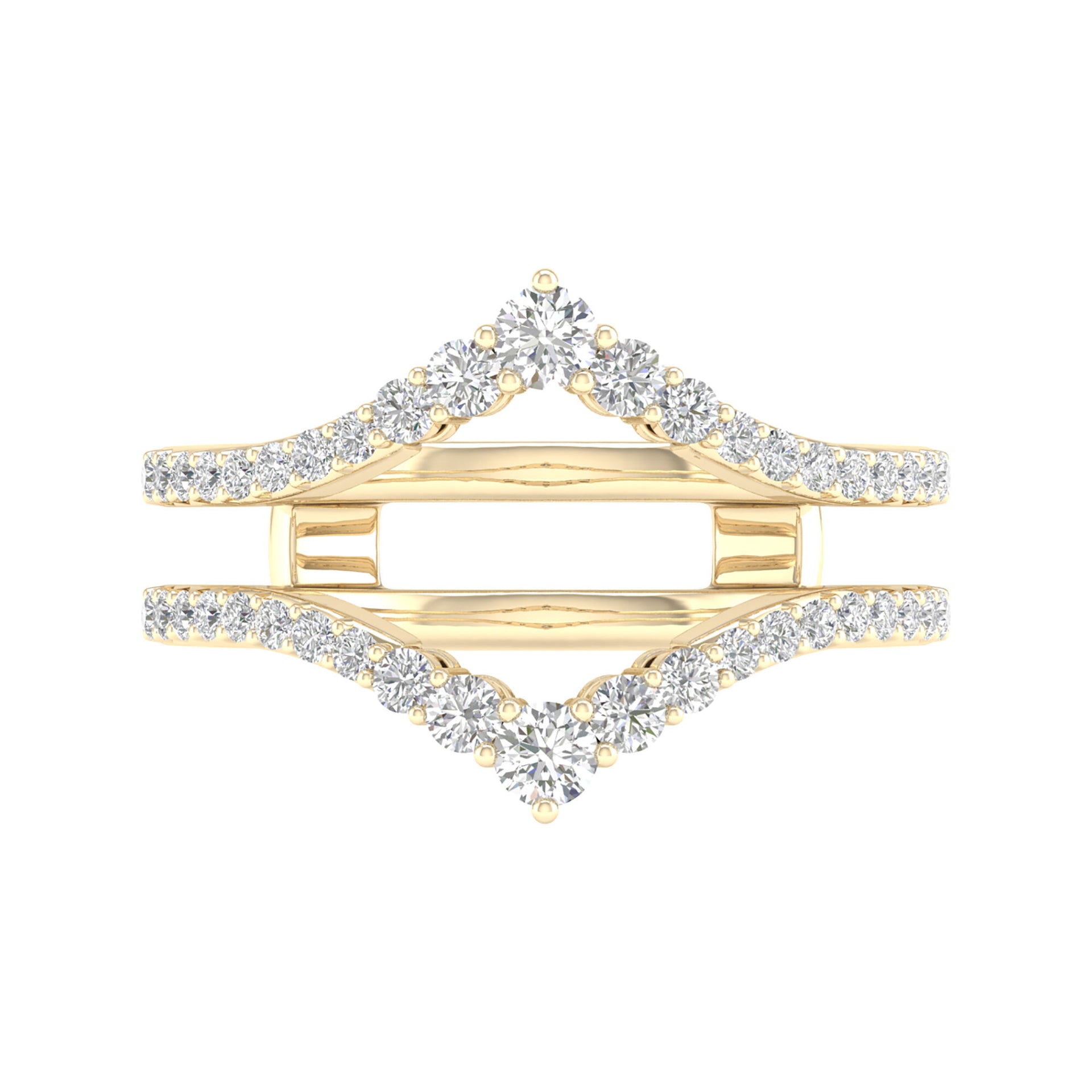 Double-Chevron Diamond Ring Insert in 14K Yellow Gold (1/2 ct. tw.)
