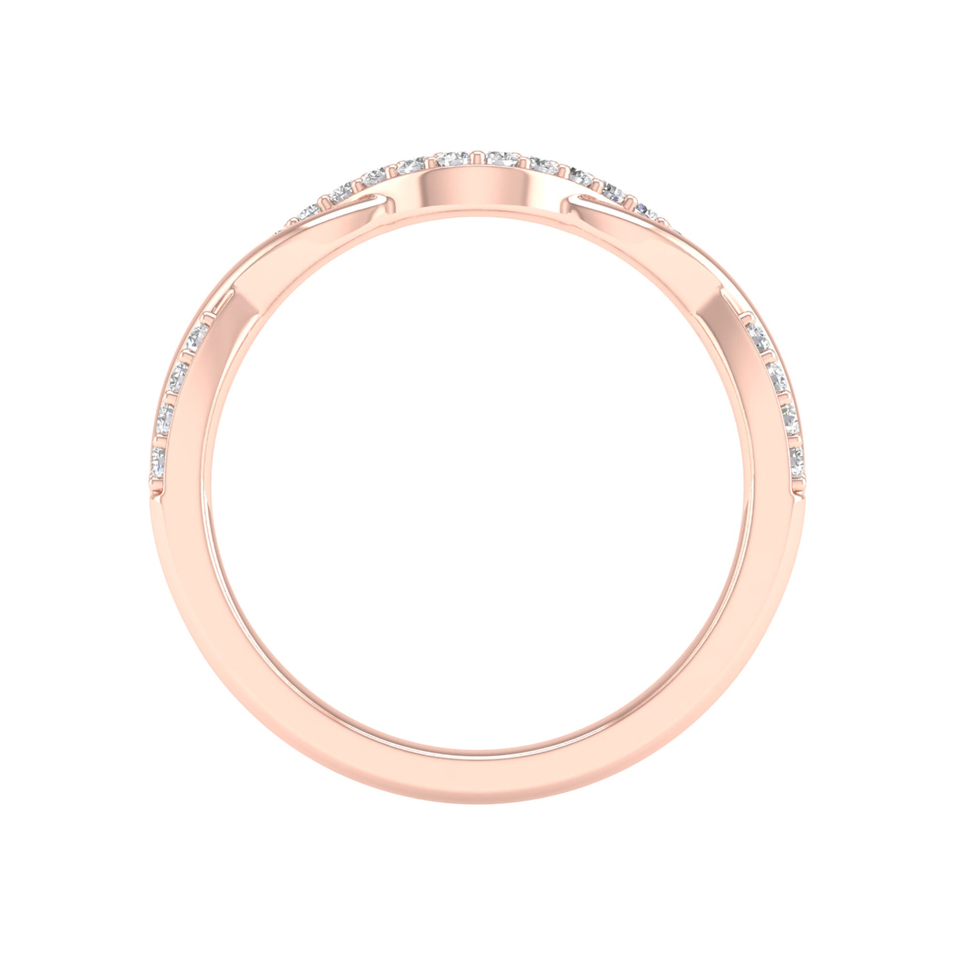 Diamond Contour Twist Band in 14K Rose Gold (1/7 ct. tw.)