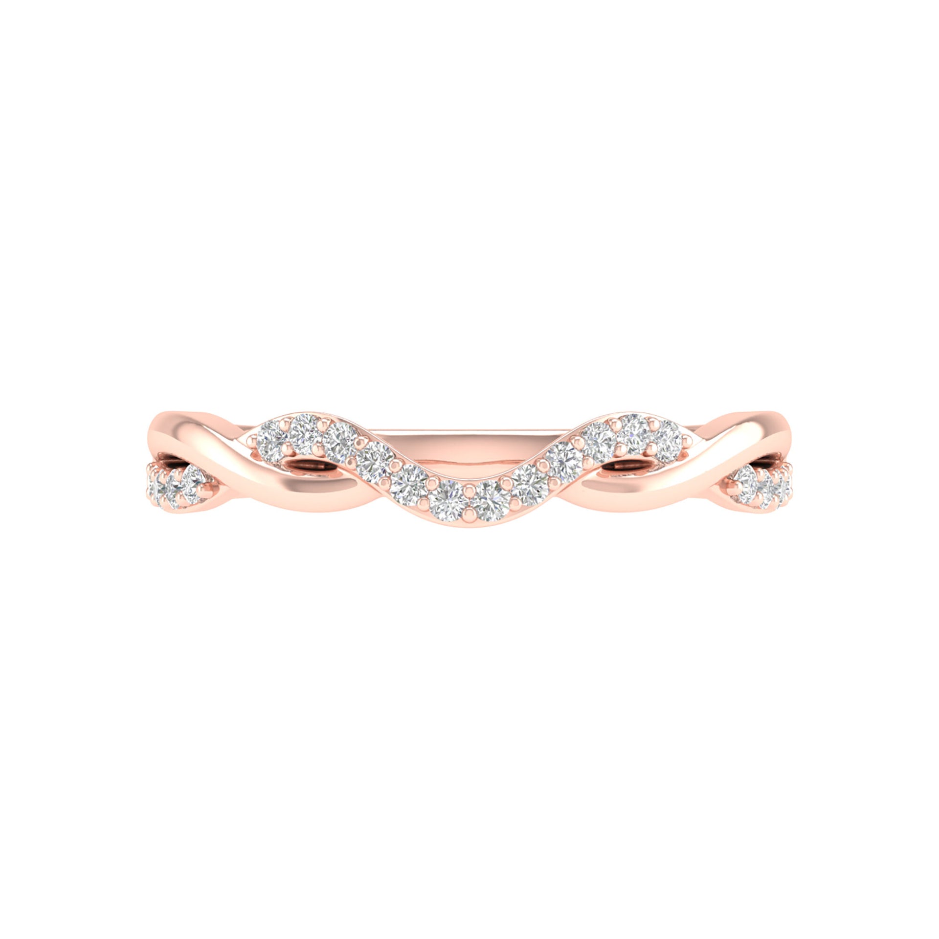 Diamond Contour Twist Band in 14K Rose Gold (1/7 ct. tw.)
