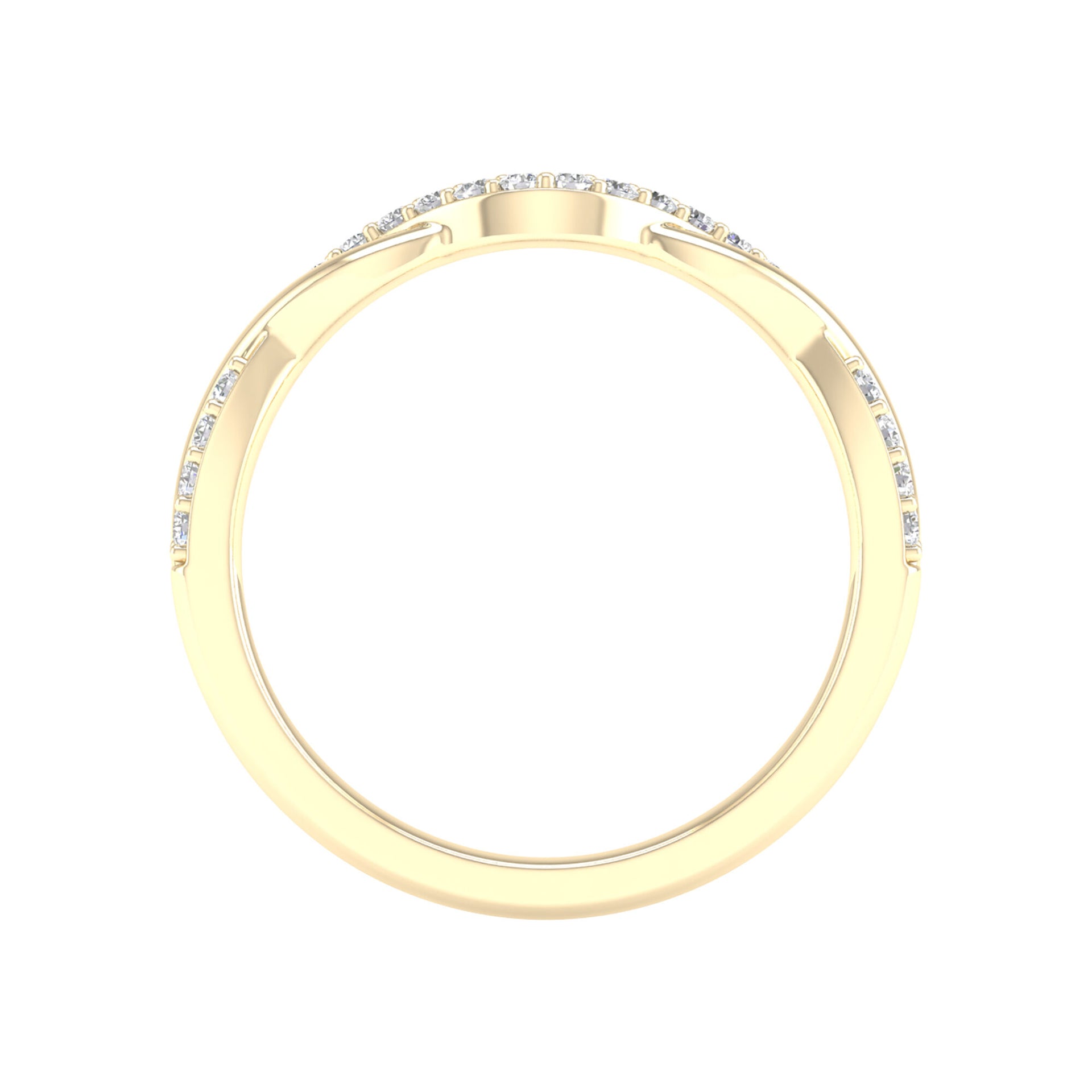 Diamond Contour Twist Band in 14K Yellow Gold (1/7 ct. tw.)