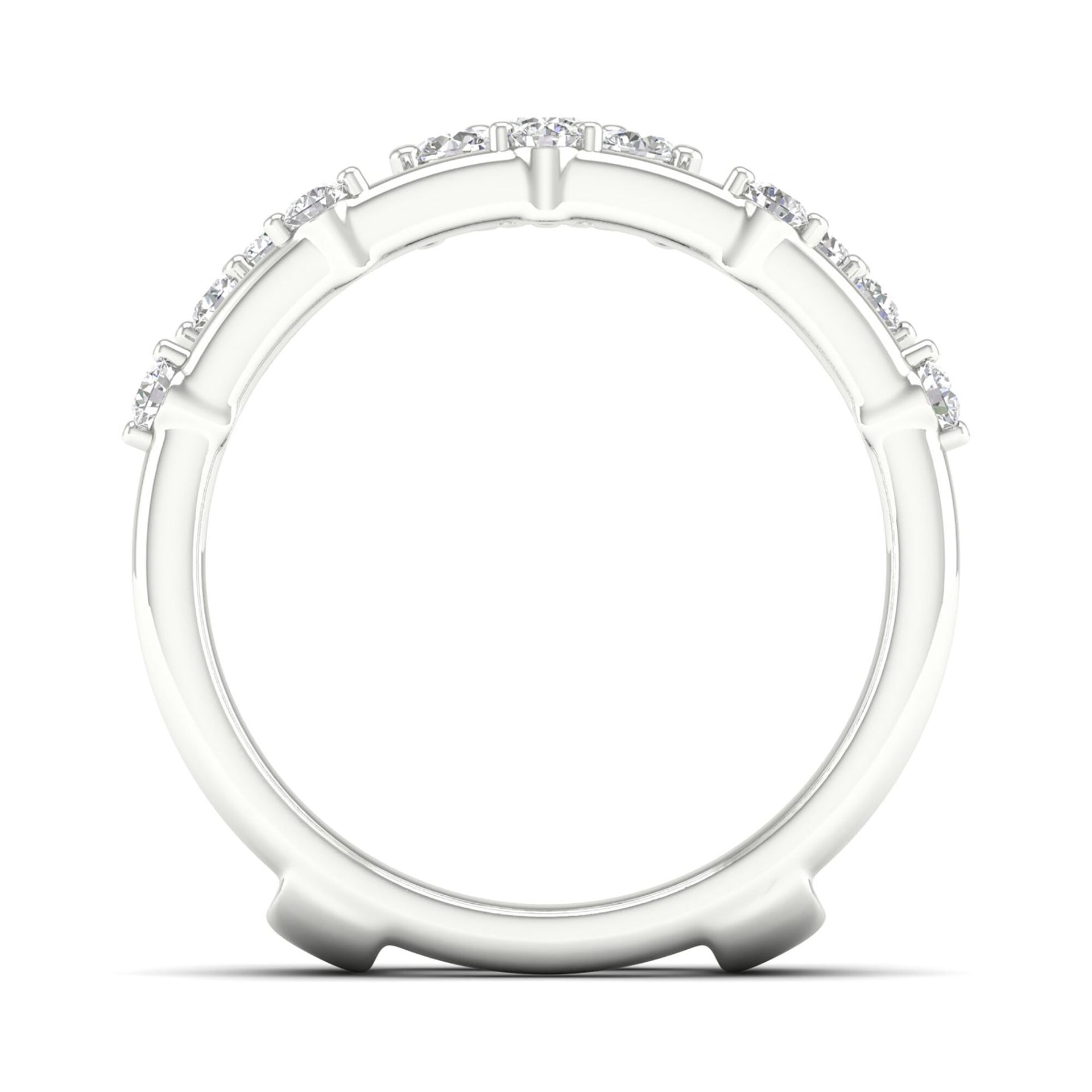Chevron and Straight Ring Insert in 14K White Gold (1/3 ct. tw.)