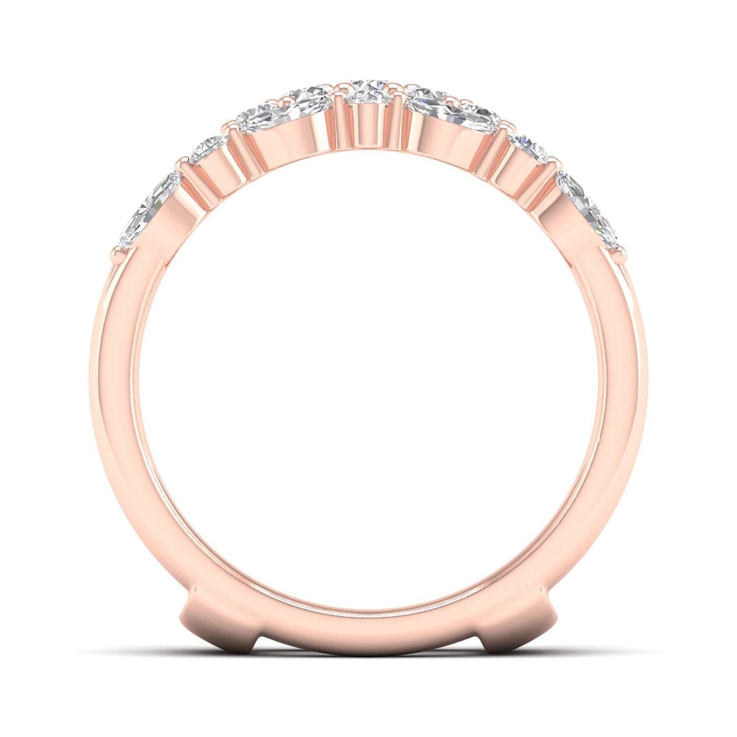 Marquise and Round Diamond Insert in 14K Rose Gold (1/2 ct. tw.)