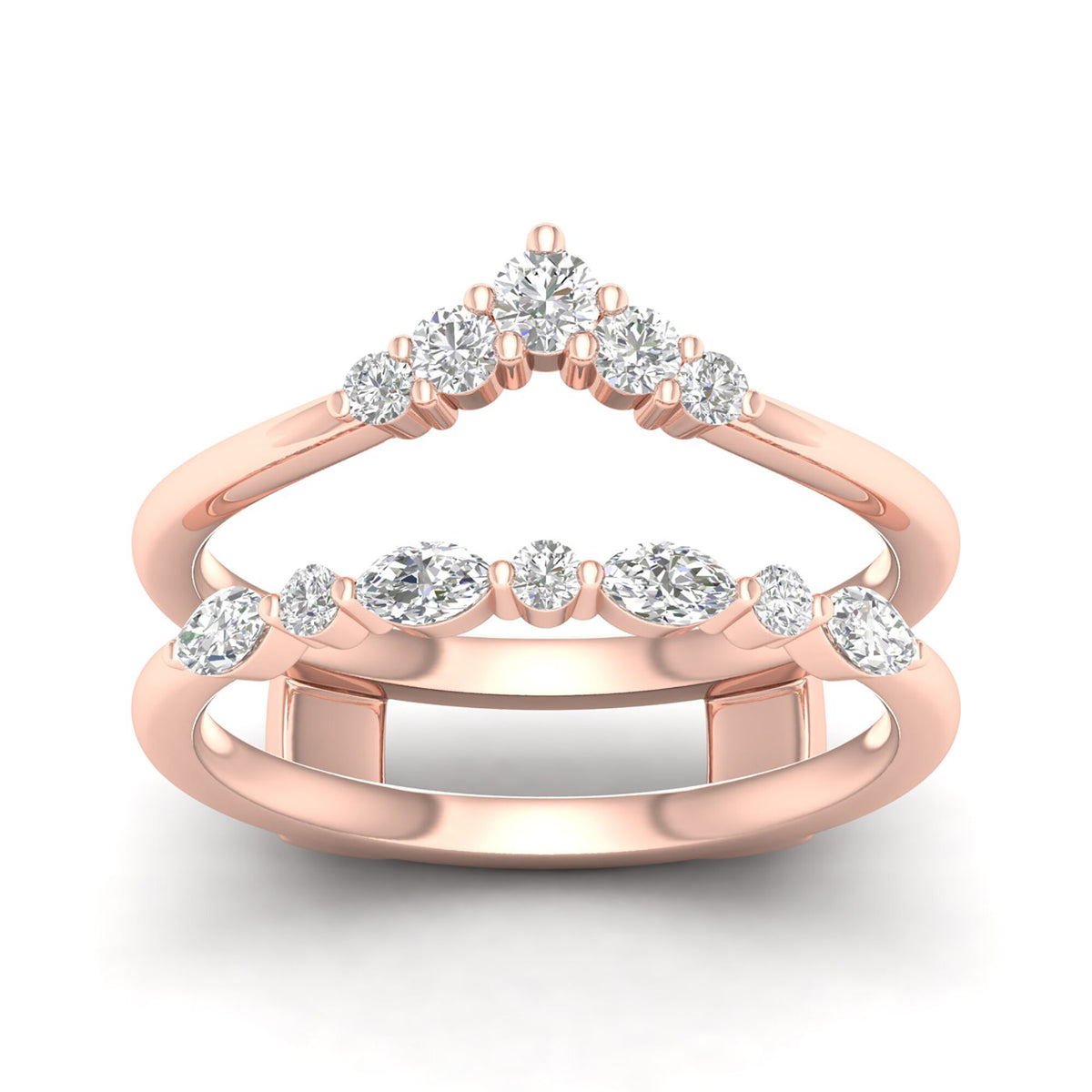 Marquise and Round Diamond Insert in 14K Rose Gold (1/2 ct. tw.)