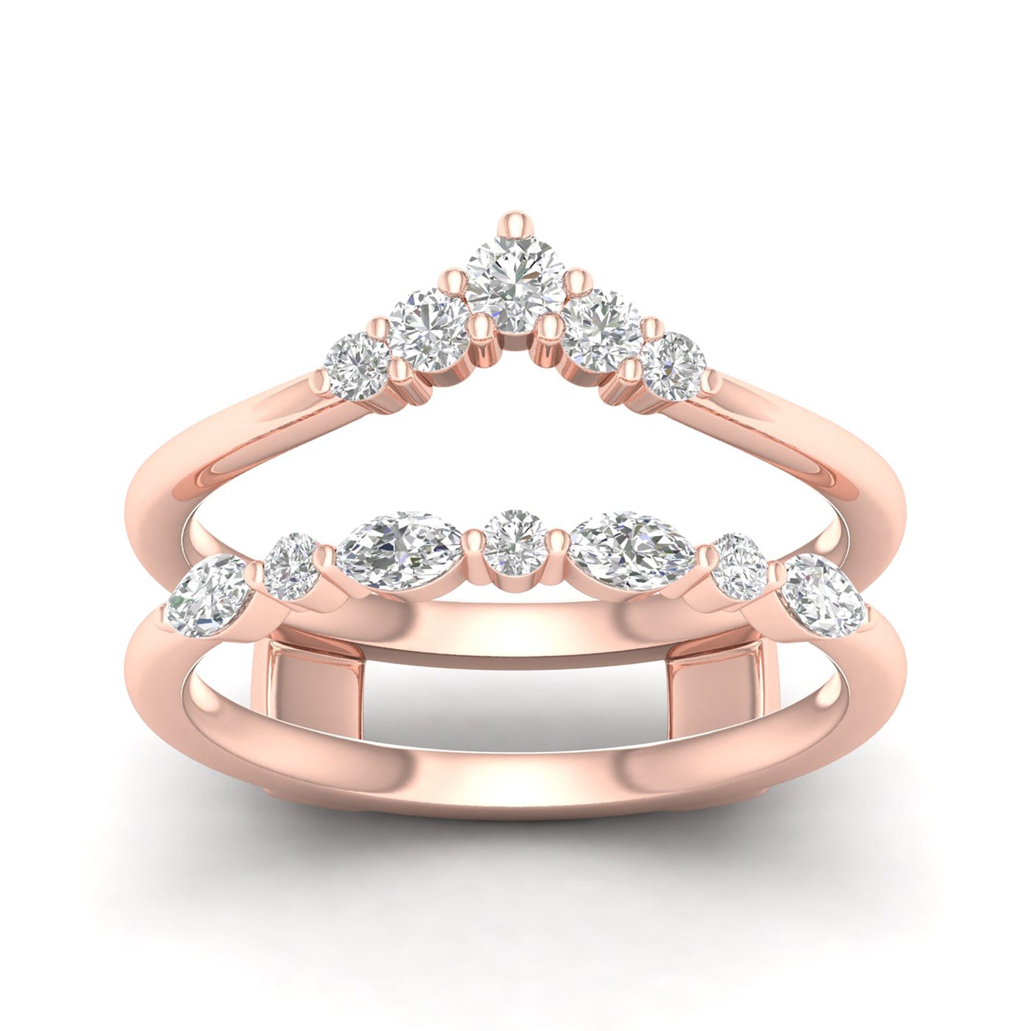 Marquise and Round Diamond Insert in 14K Rose Gold (1/2 ct. tw.)