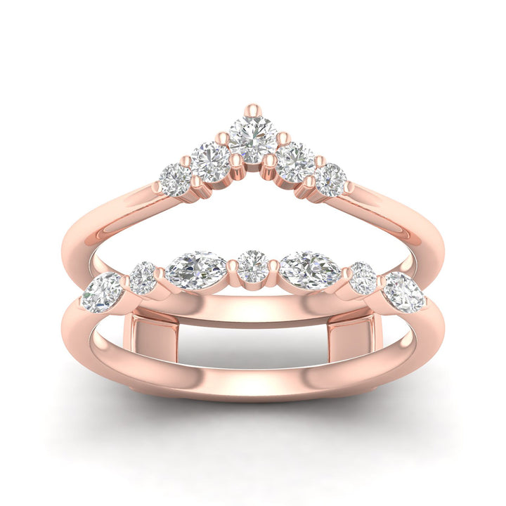Marquise and Round Diamond Insert in 14K Rose Gold (1/2 ct. tw.)