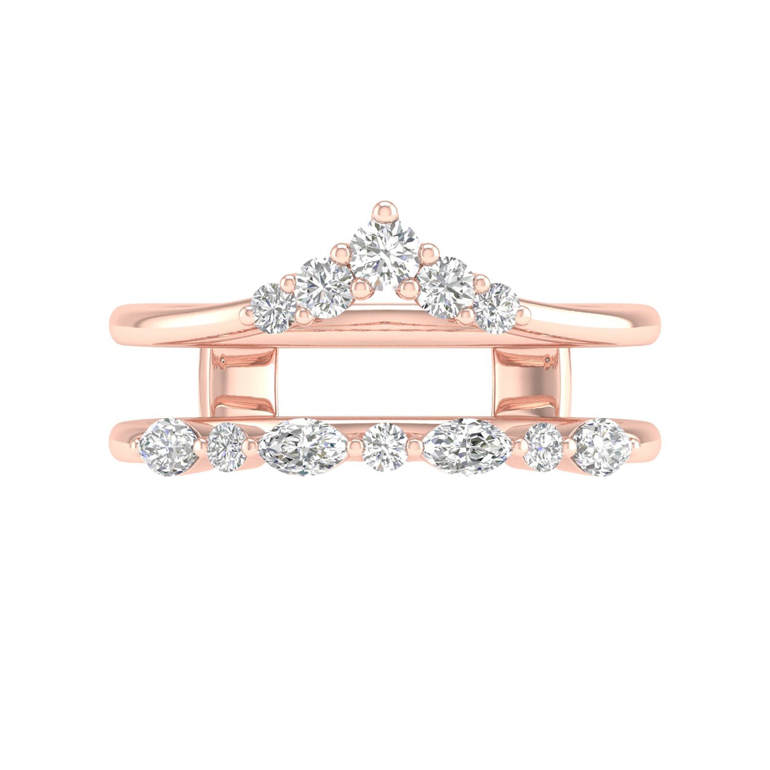 Marquise and Round Diamond Insert in 14K Rose Gold (1/2 ct. tw.)