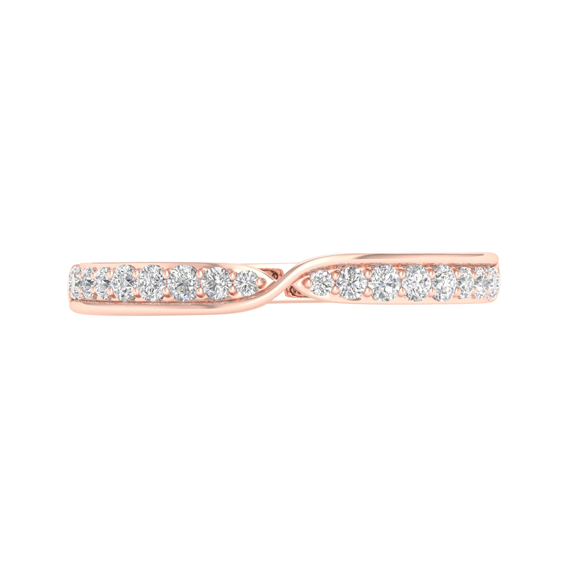 Pinched Diamond Stack Band in 10K Rose Gold (1/4 ct. tw.)