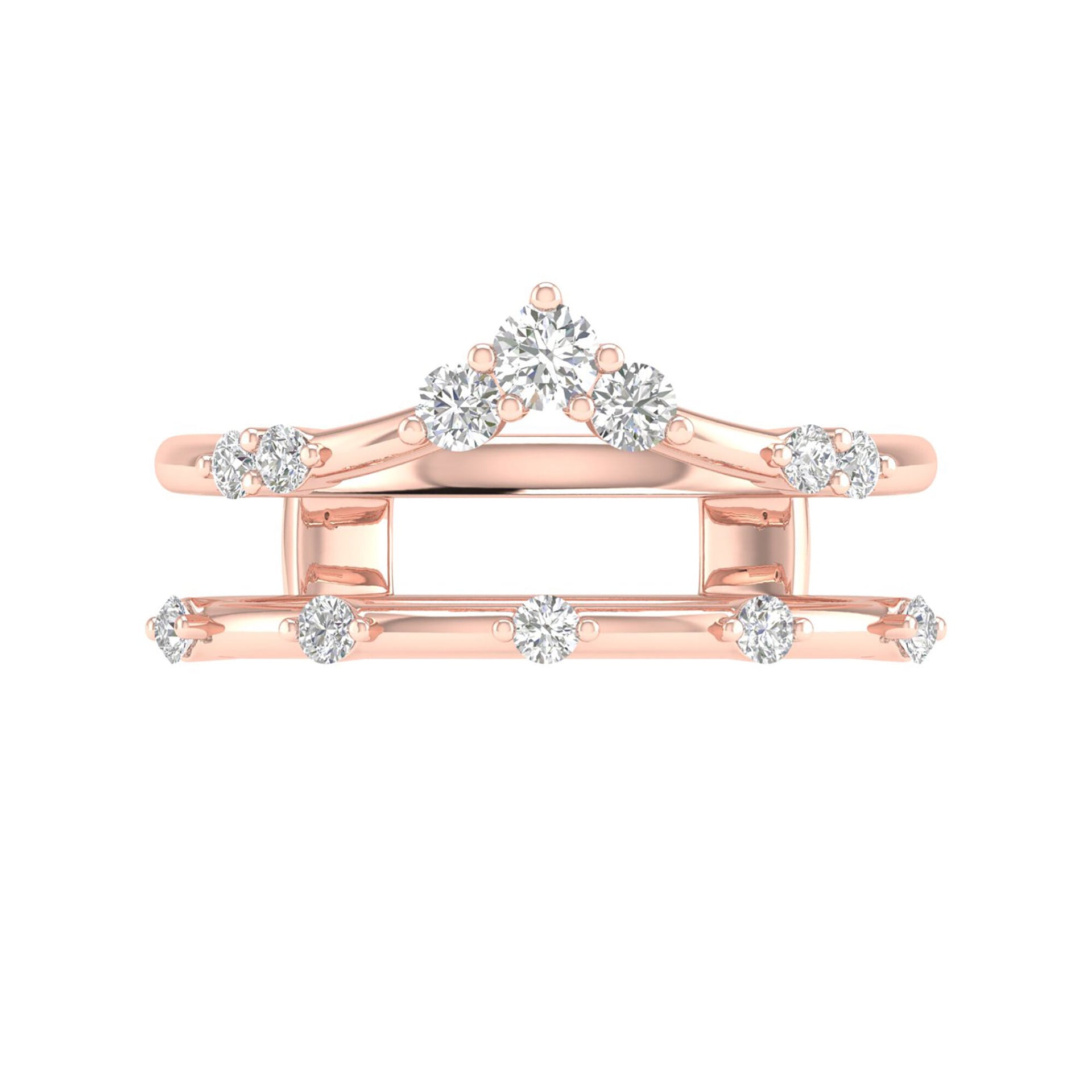 Chevron and Straight Ring Insert in 14K Rose Gold (1/3 ct. tw.)
