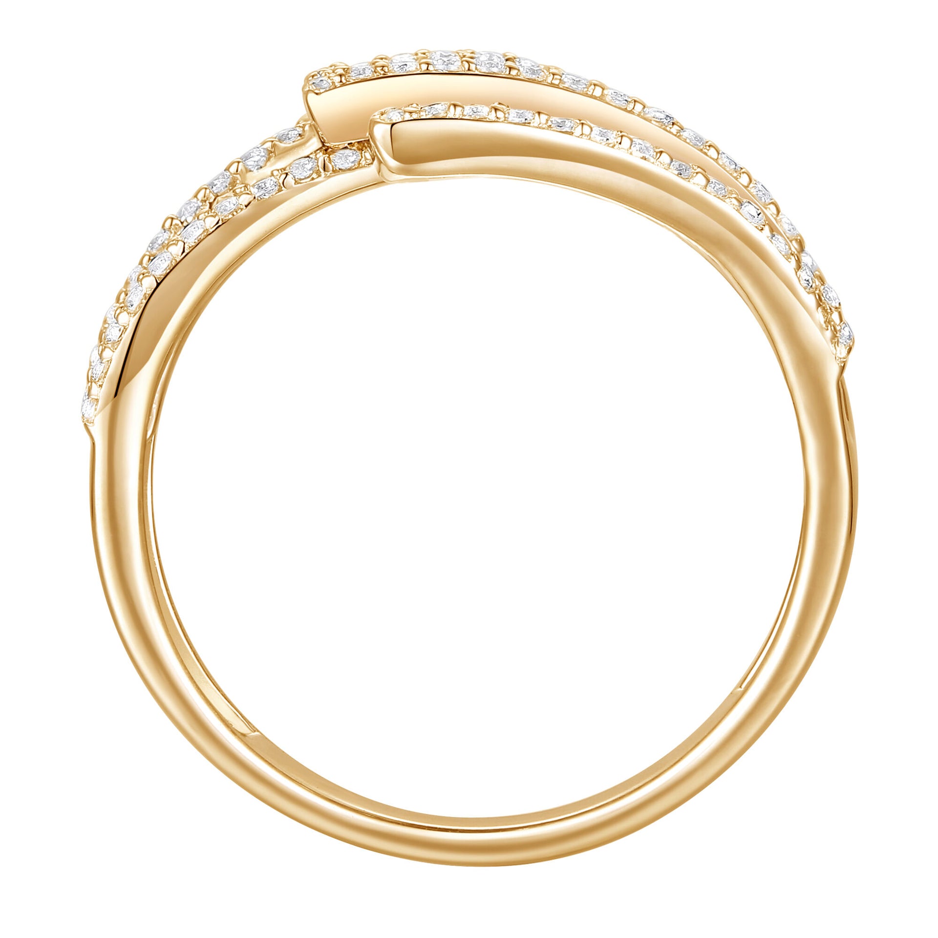 Ruby and Diamond Ribbon Ring in 10K Yellow Gold (1/2 ct. tw.)