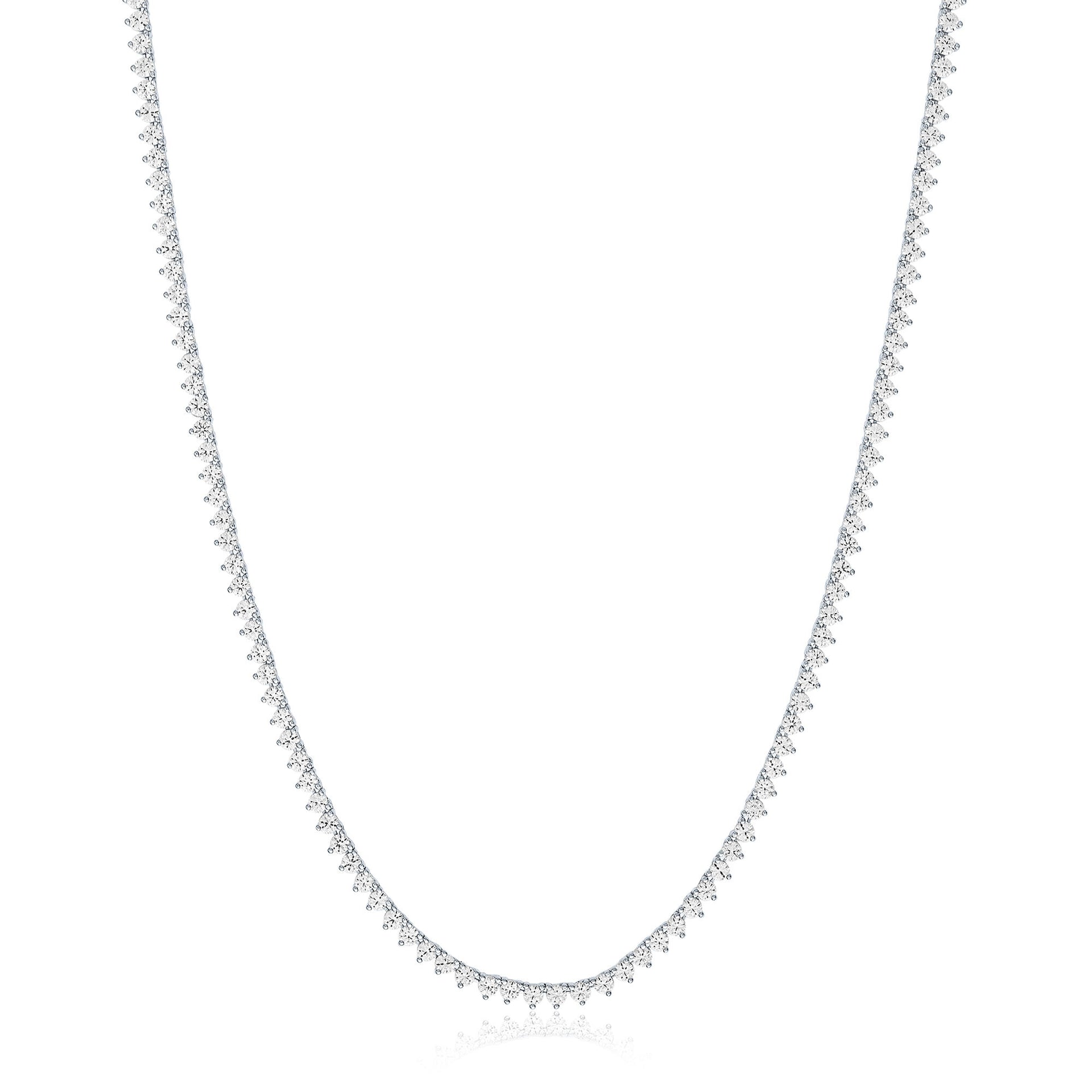 Lab-Created White Sapphire Tennis Necklace in Sterling Silver