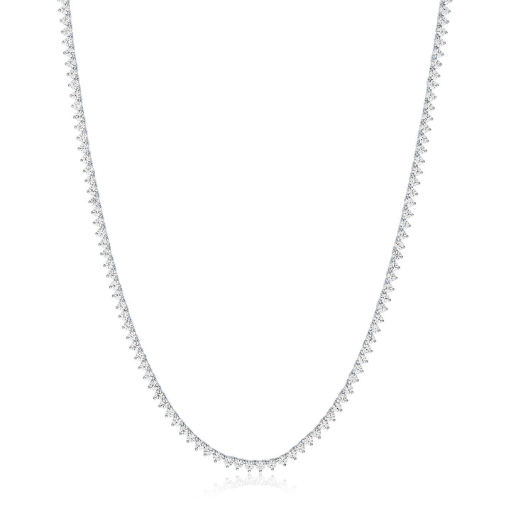 Lab-Created White Sapphire Tennis Necklace in Sterling Silver