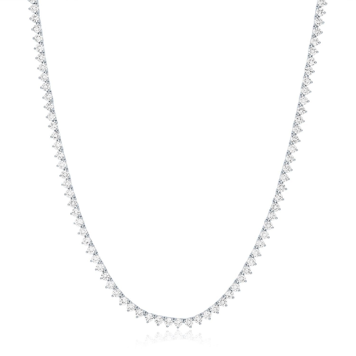 Lab-Created White Sapphire Tennis Necklacein Sterling Silver
