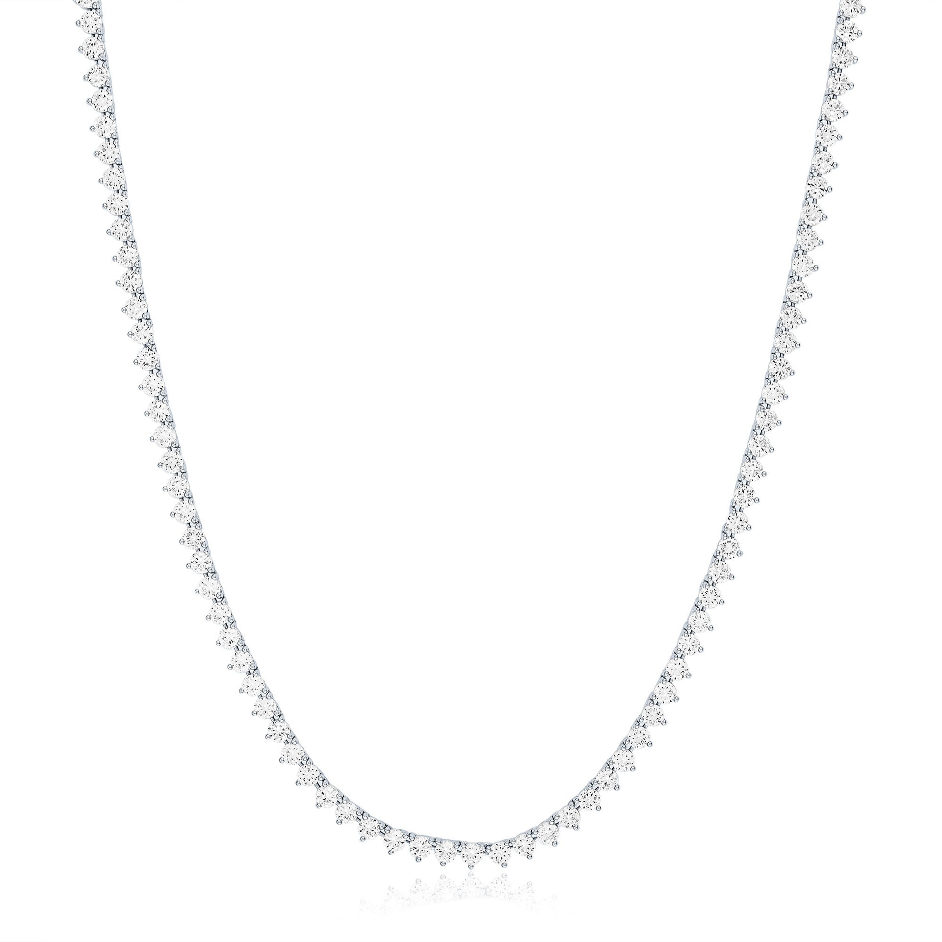 Lab-Created White Sapphire Tennis Necklacein Sterling Silver