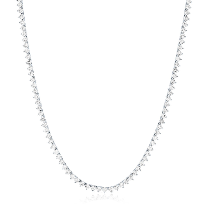Lab-Created White Sapphire Tennis Necklacein Sterling Silver