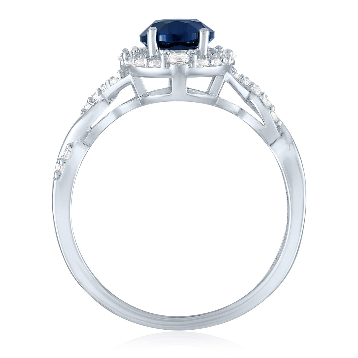 Lab-Created Blue & Sapphire and Lab-Created White Sapphire Ring in Sterling Silver
