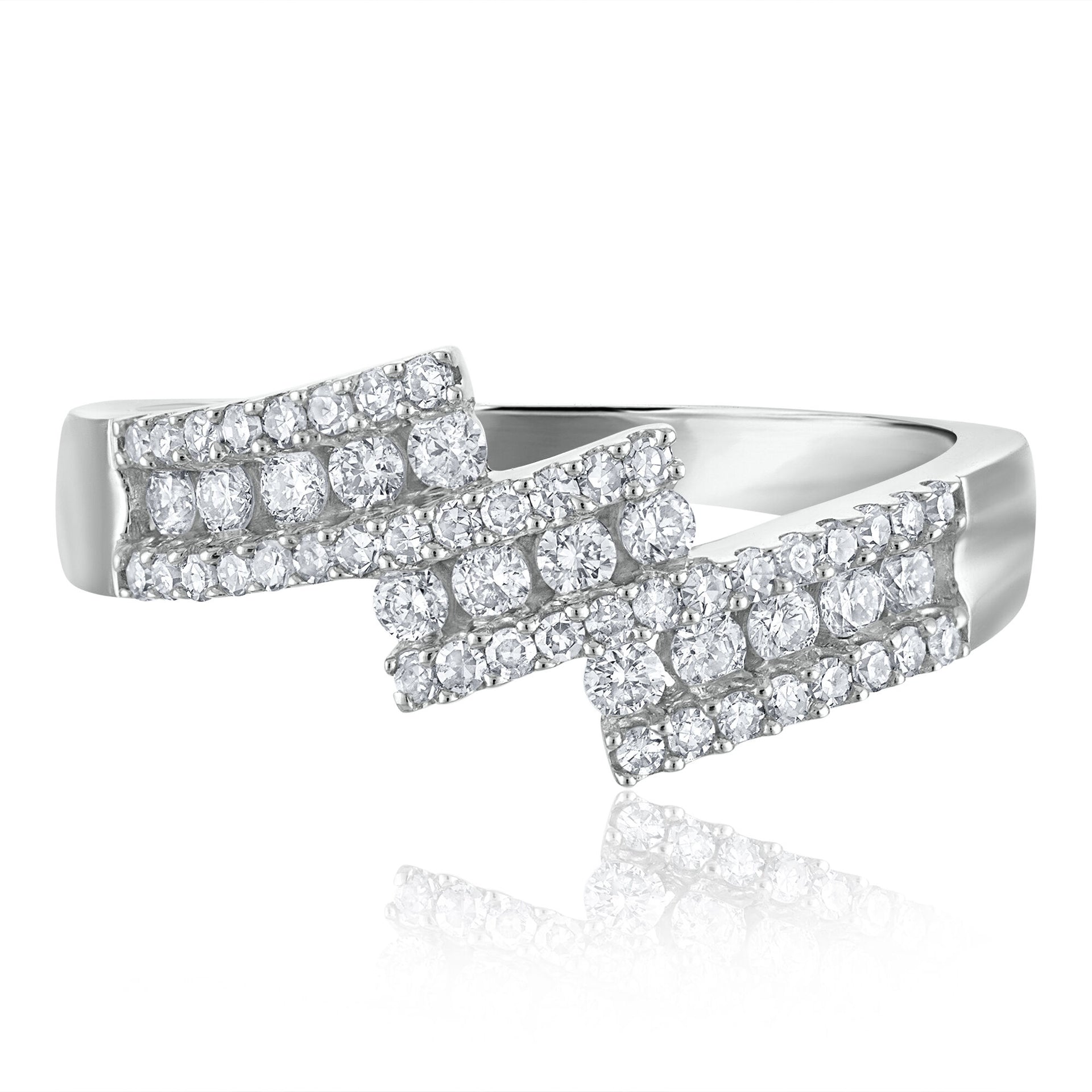 Diamond Tilt Ring in 14K White Gold (1/2 ct. tw.)