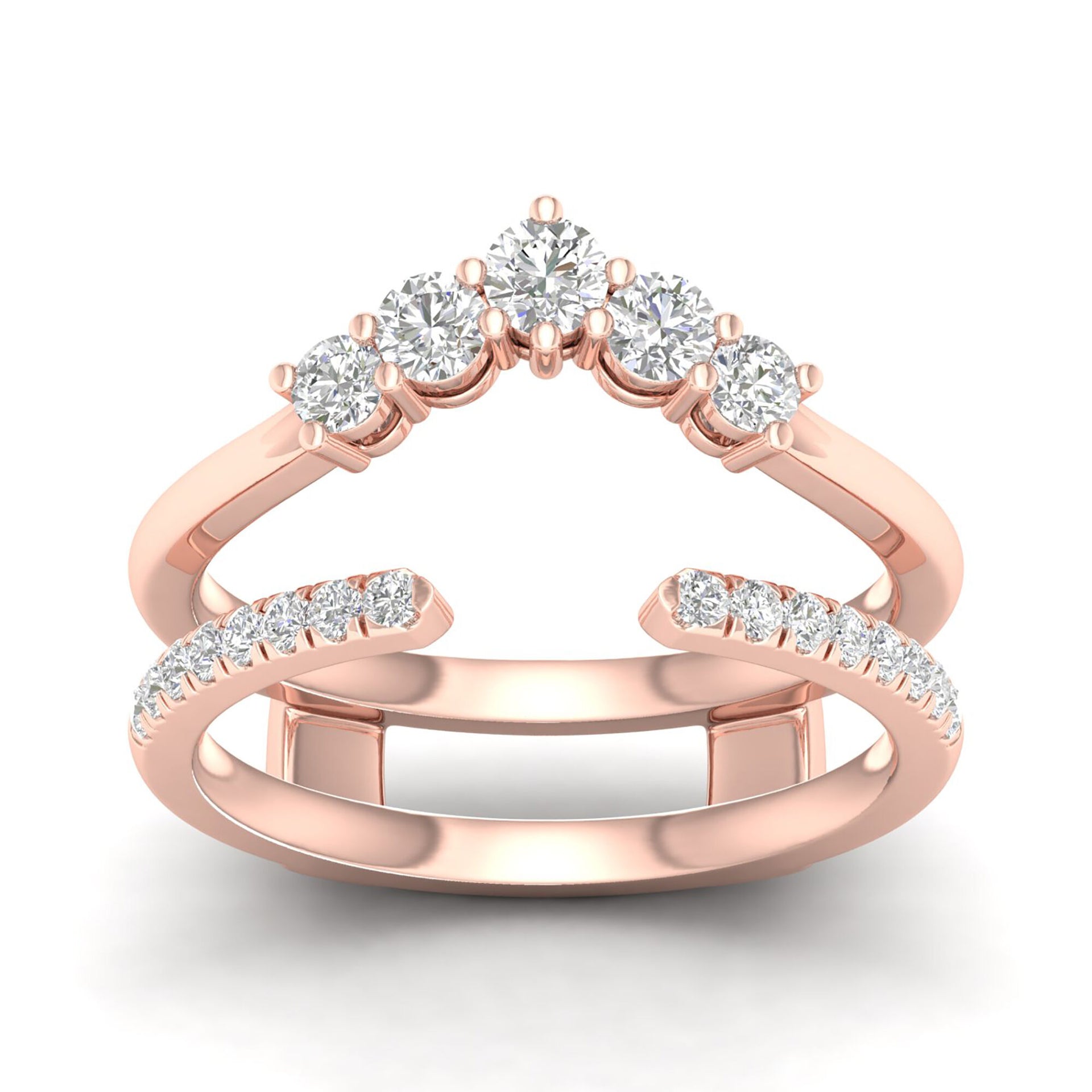 Diamond Chevron Ring Insert in 14K Rose Gold (1/2 ct. tw.)
