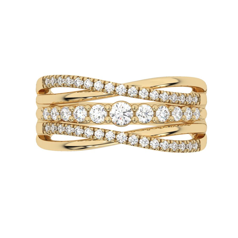 Lab Grown Diamond Crossover Ring in 10K Yellow Gold (5/8 ct. tw.)