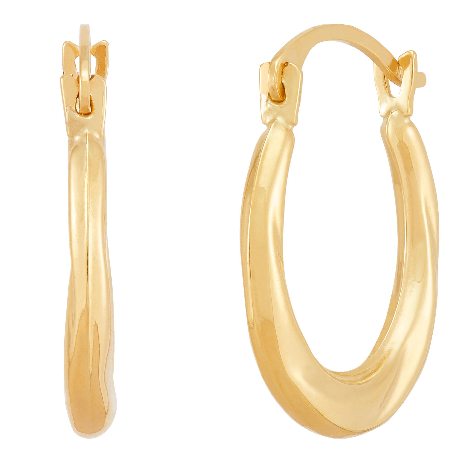 Twist Hoop Earrings in 14K Yellow Gold, 15MM